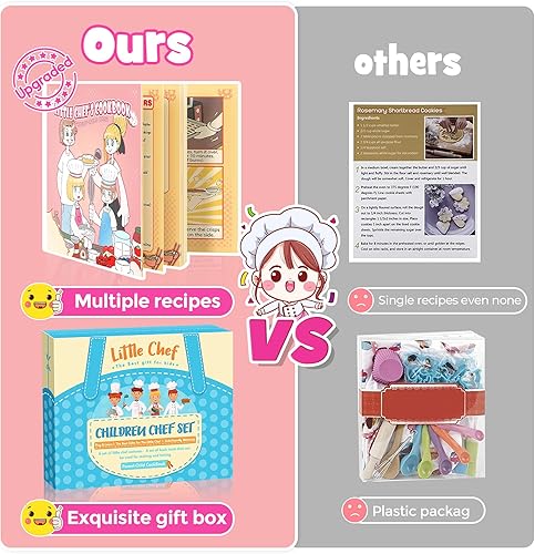 Miniatura 6 de Toyze Regalos de cumpleaños para niñas de 3 a 8 años, delantal lindo para niñas, juegos de cocina, juguetes para niños, sombrero de chef y delantal