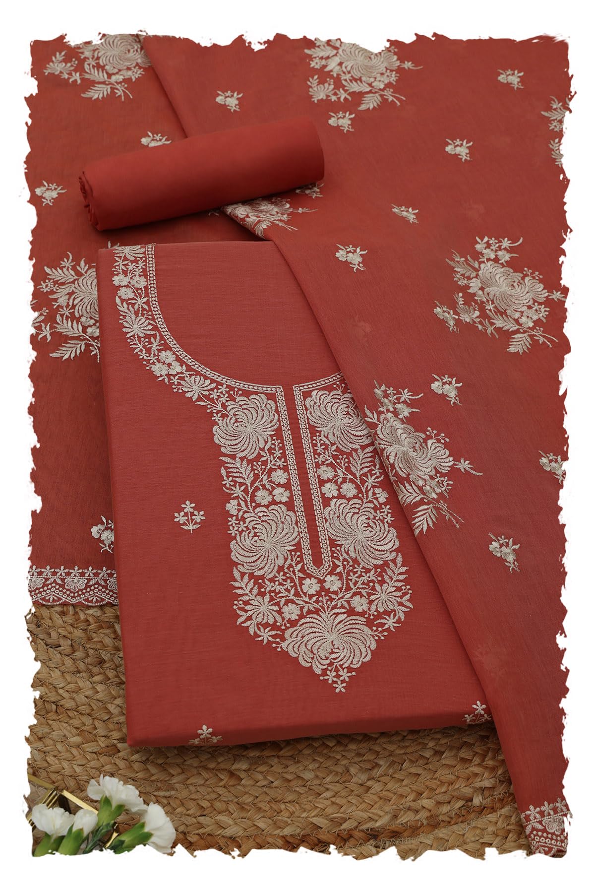 Womens Mul Chanderi Floral Dress Material With Thread Work-image-34
