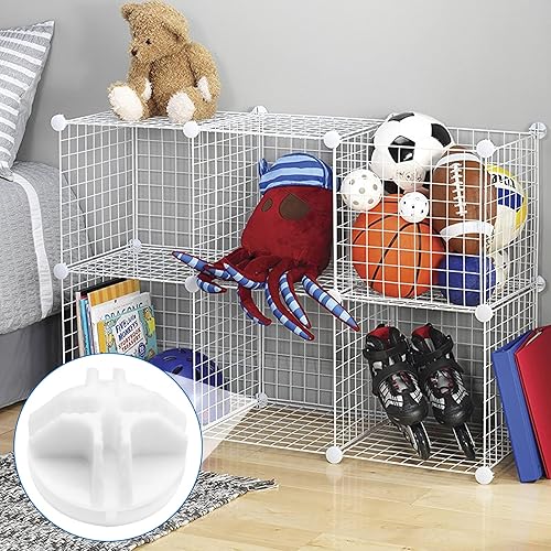 Miniatura 5 de Litoexpe 36 conectores de plástico de cubo de alambre para almacenamiento de cubos, organizador modular de armario blanco y unidad de estantería de