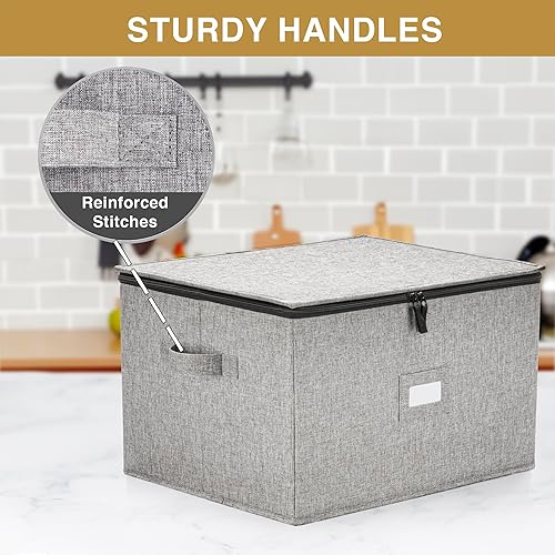 Miniatura 5 de Almacenamiento de porcelana rígida para copa de vino, 16 x 13 x 10 pulgadas de alto, apilable con interior totalmente acolchado