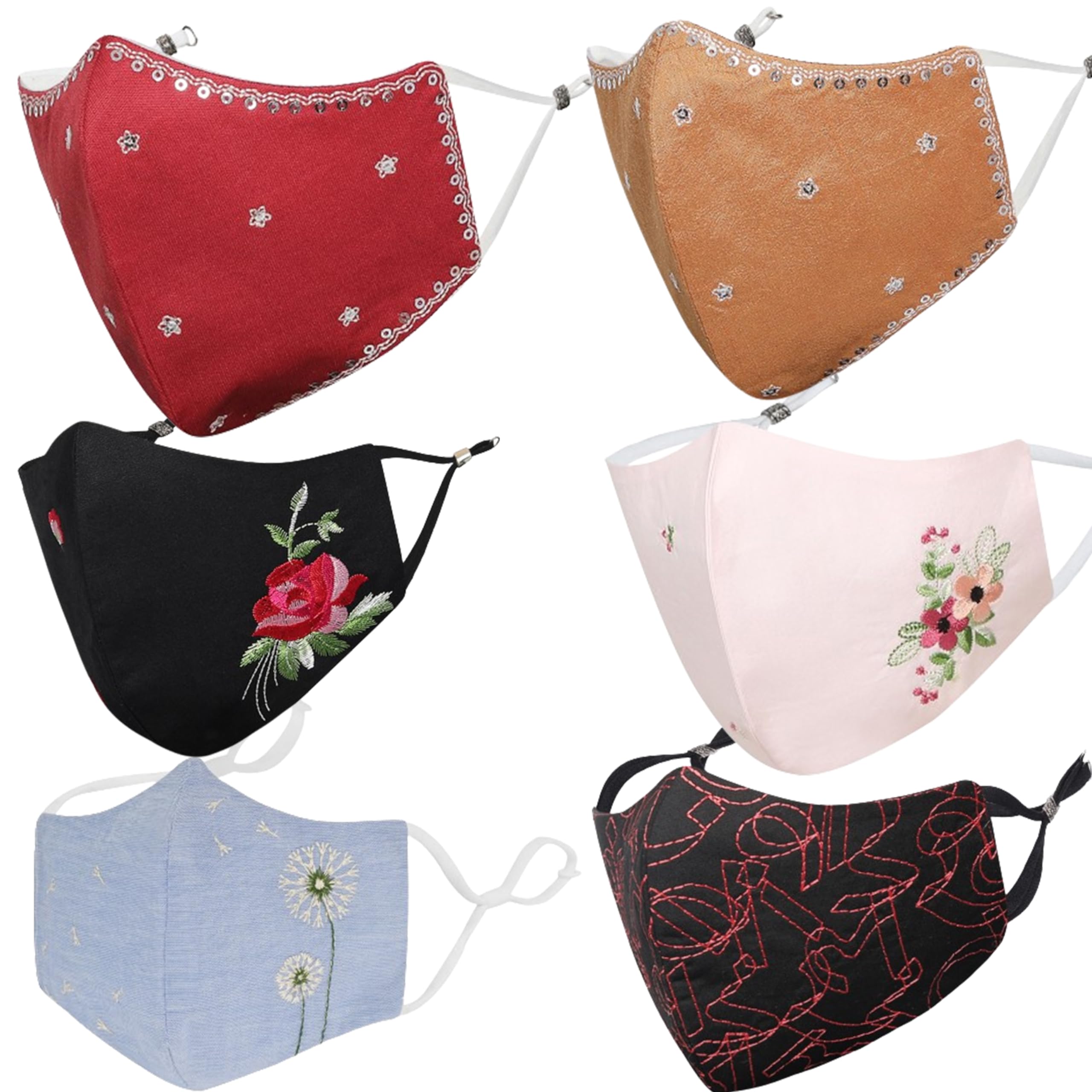 MASQ By Q-One Floral-Special Breathable Protective Reusable Washable Masks, Anti-Bacterial (BFE>99%) 4 Layer Embroidered, Fashionable Cotton Cloth Face Mask for Women and Girls with Ear Adjusters (B0CQXP27SQ) Amazon Price History, Amazon Price Tracker