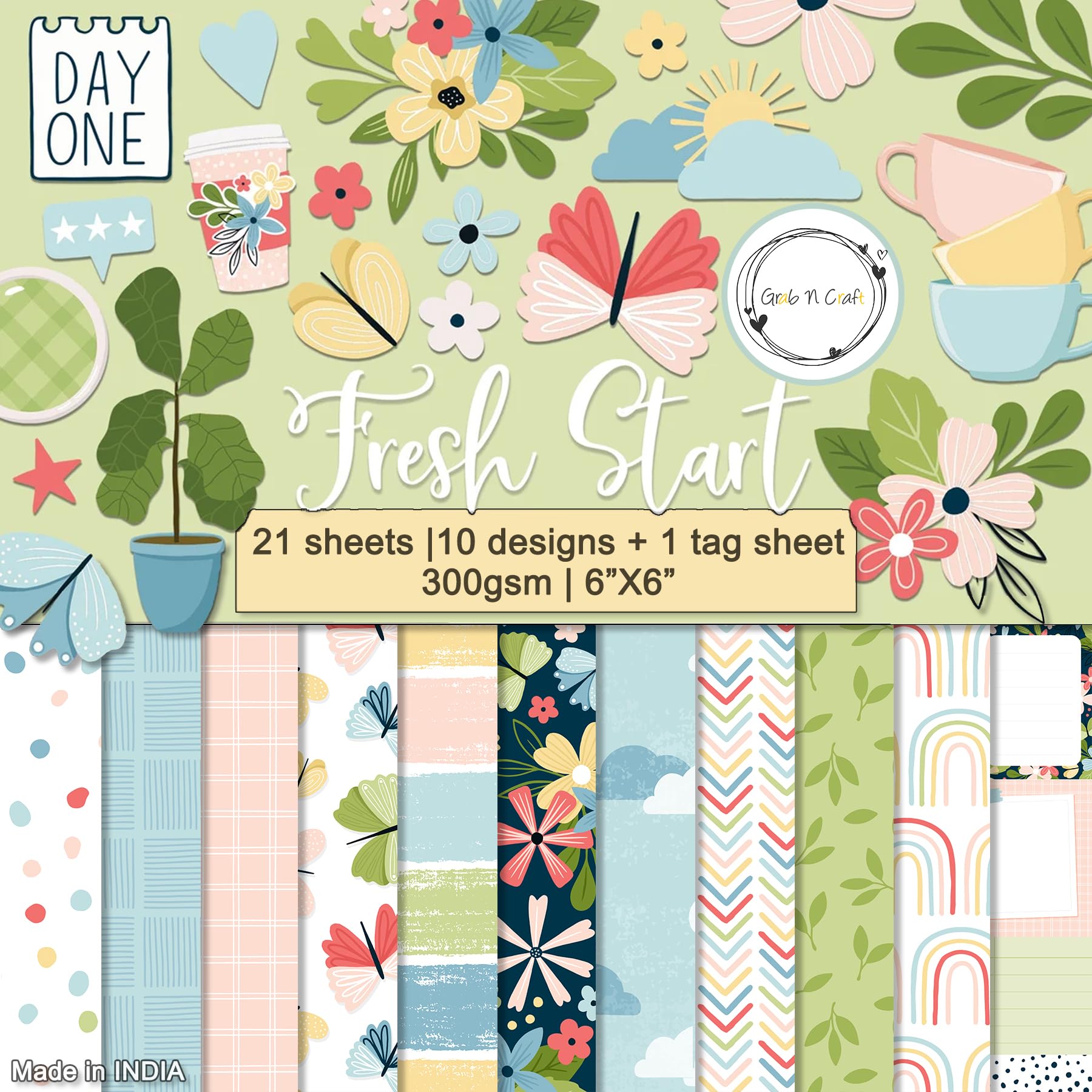 Scrapbook Paper Pack - 21 Sheets, 6x6 Inch -1 Scrapbook Paper Pack - 21 Sheets, 6x6 Inch -1