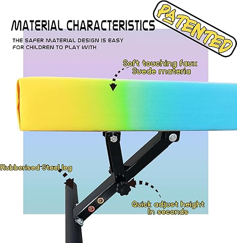 Miniatura 40 de Viga balana ajustable para niños, haz de gimnasia de 8 pies, haz de piso alto y bajo para todos los niveles de gimnasia, equipo de gimnasia Aurora