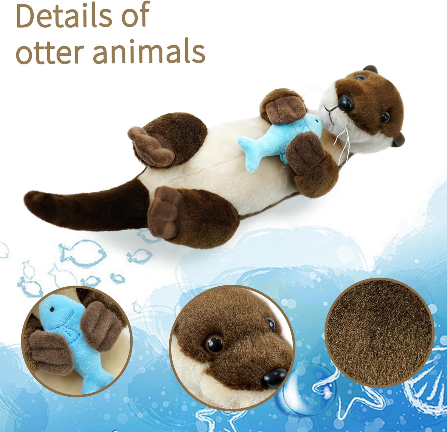 Sea Otter Stuffed Animals for Kids,Upward Posture Otter Ocean Cute Animal Plush Toy Birthday Gift for Boys Girl Children（Upward）