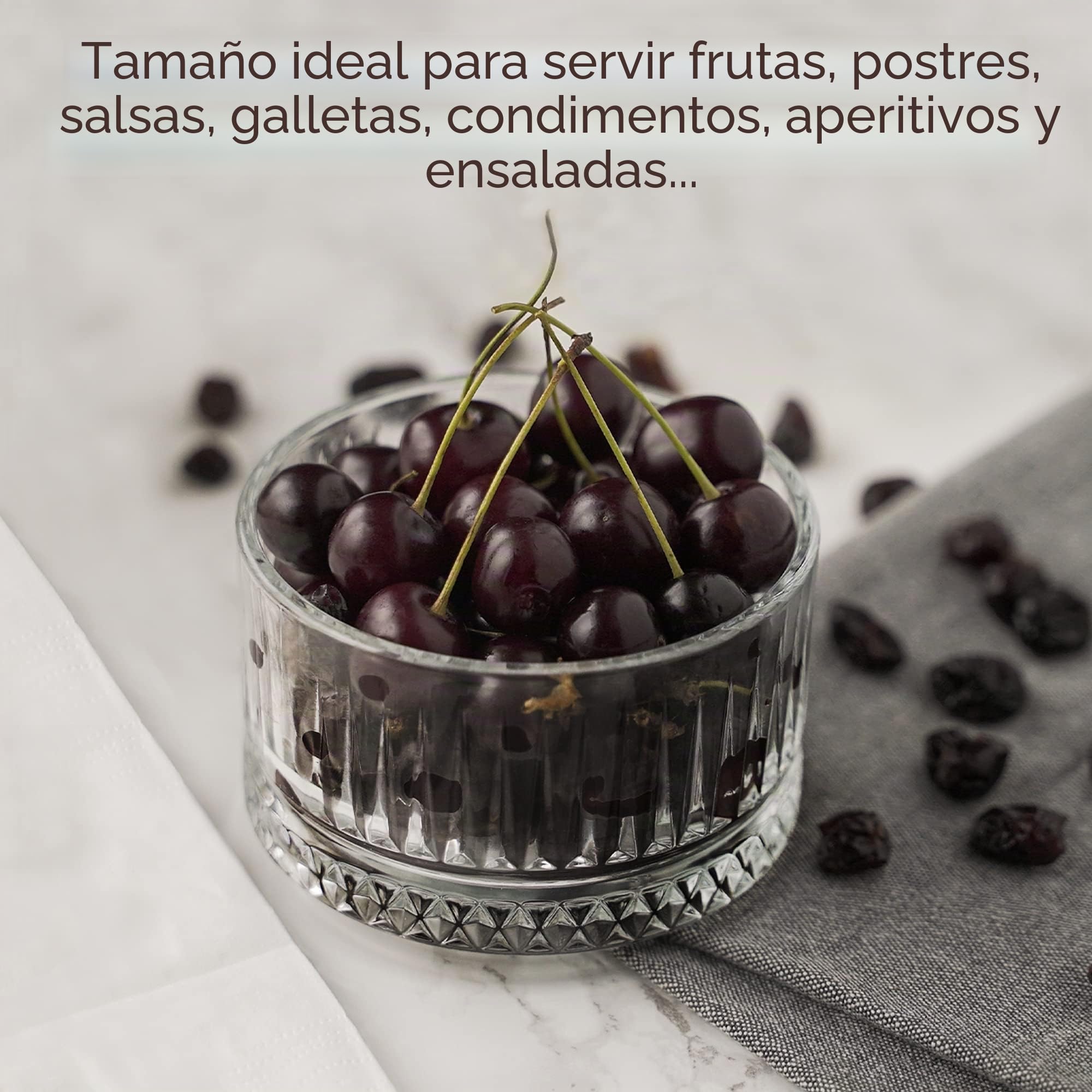 Crystalia Premium Cuencos para Postres Cristal, 100% SIN PLOMO Cuenco de Helado de Vidrio, Cuencos de Postre, Sundae Trifle, Fruta, Cuenco de Cristal Decorativo, Copas Postre Cristal, Cuenco Natillas