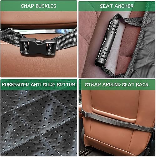 Miniatura 5 de FATTY CHOWCHOW Fundas de asiento de coche para perro, funda de asiento delantero con solapas laterales, 100% impermeable, protector de asiento de