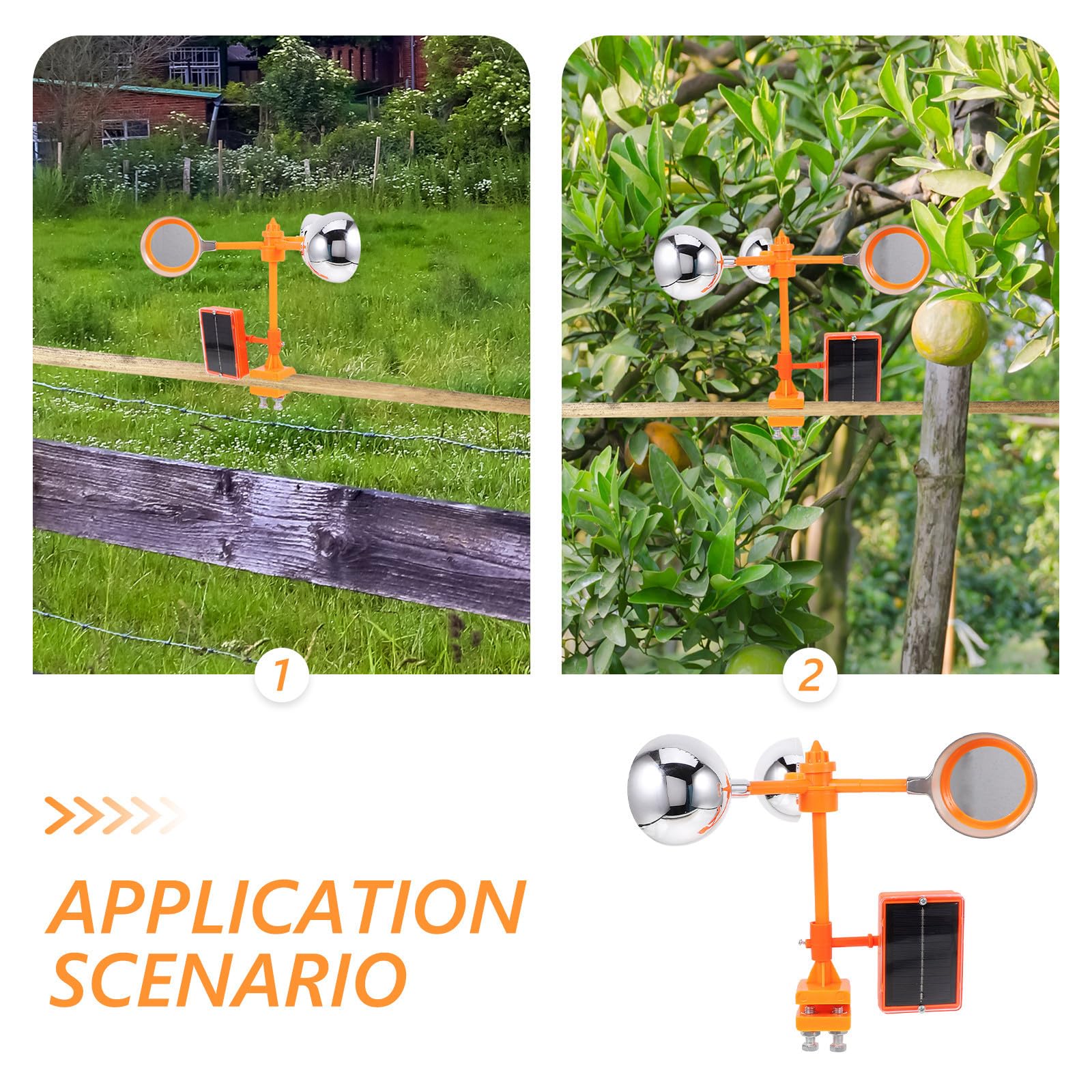ifundom Disuasor de Pájaros Solar Reflector Giratorio y Altavoz, Protección para Jardín y Huerto, Resistente al Viento, para Exteriores, 1, Ahuyentador Ecológico para Aves