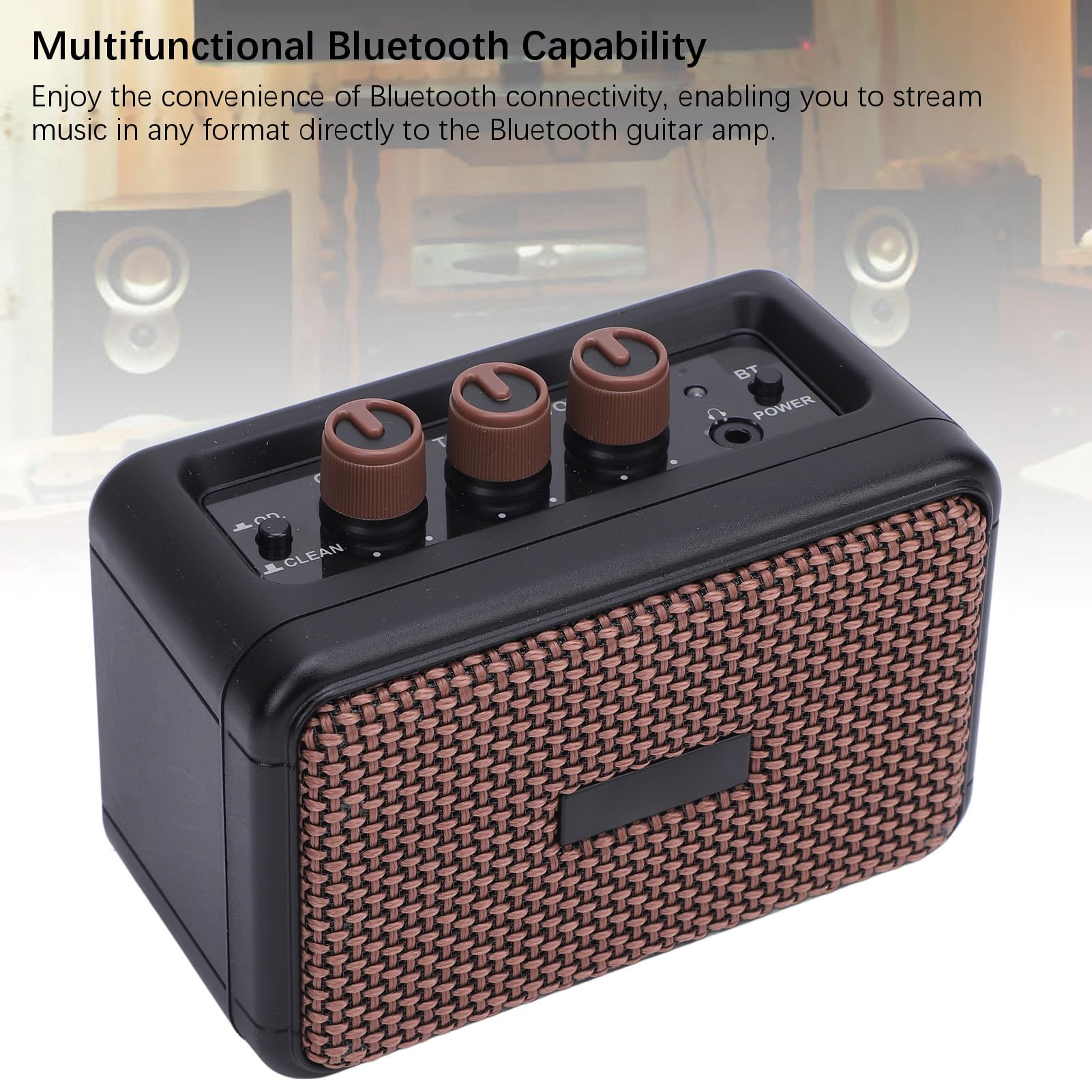 EMUKOEP Mini Amplificatore per Chitarra Doppi Altoparlanti Integrati con Bluetooth per Jam Session Opzioni di Ingresso Versatili