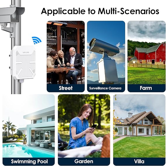 WAVLINK AX3000 WiFi6 Outdoor WiFi Extender, Dual Band WiFi 6 Outdoor Wireless Access Point Weatherproof WiFi Repeater, Router, 802.3at Active POE, Integrated Directional Intennas,Work with Starlink