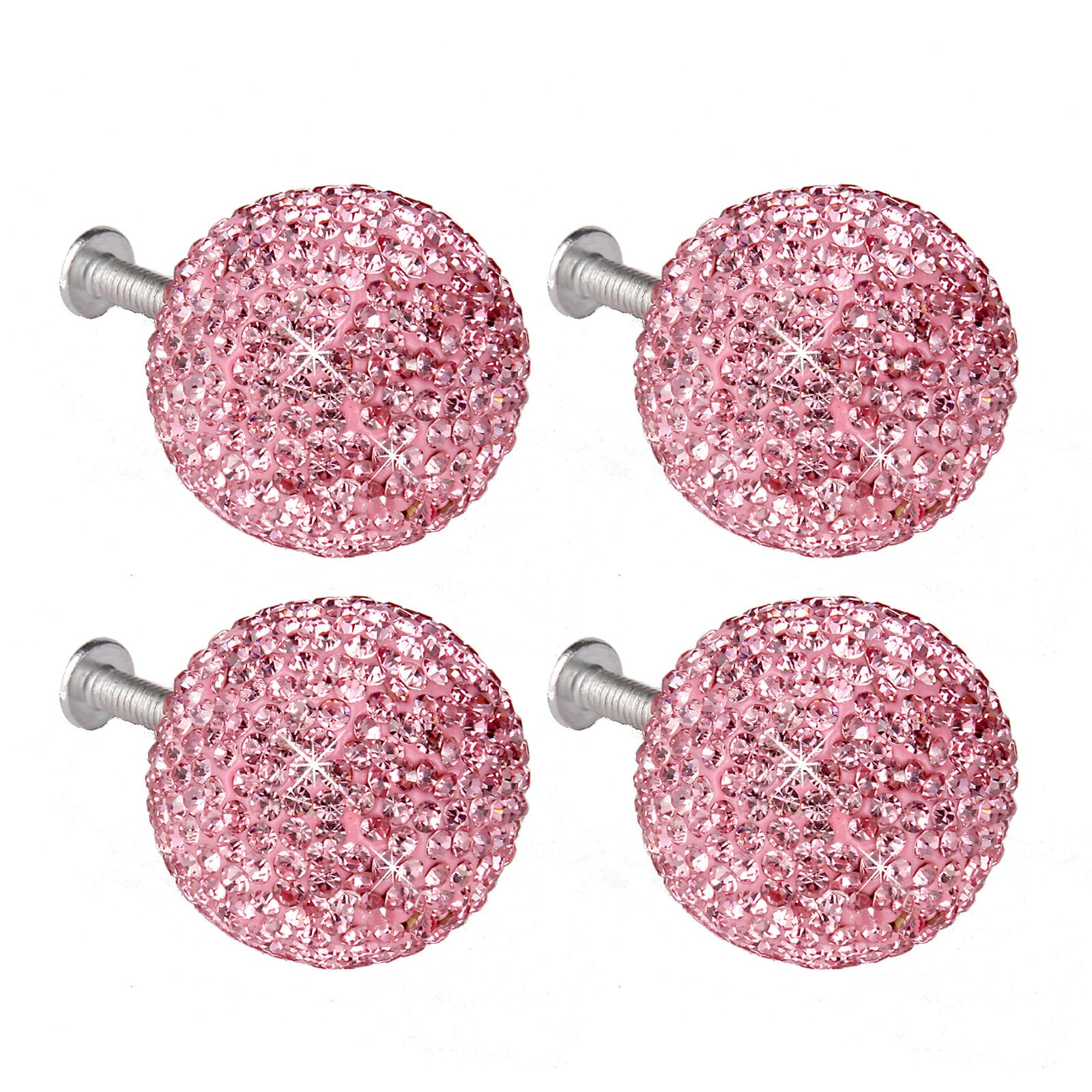 4Pcs Wardrobe Cabinet Pull Rhinestones Dressers Knob Fashion Drawer Door Pulls Handle Bedroom Furniture Hardware Furniture Handle and Knob for Dressers Fashion
