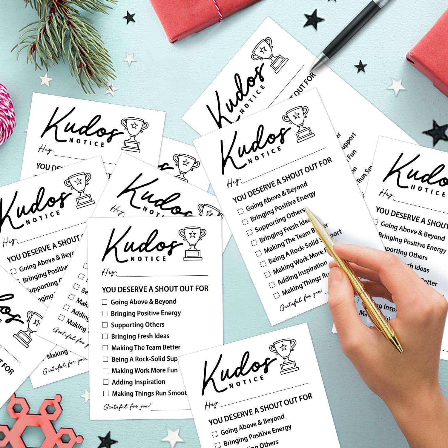 Kudos Notice Appreciation Recognition Reward Cards For School or Work Bulletin Board(50 Pack), for Staff Appreciation, Coworkers, Office Staff, Teachers, Students, Team Building Office Morale Booster - Image 4