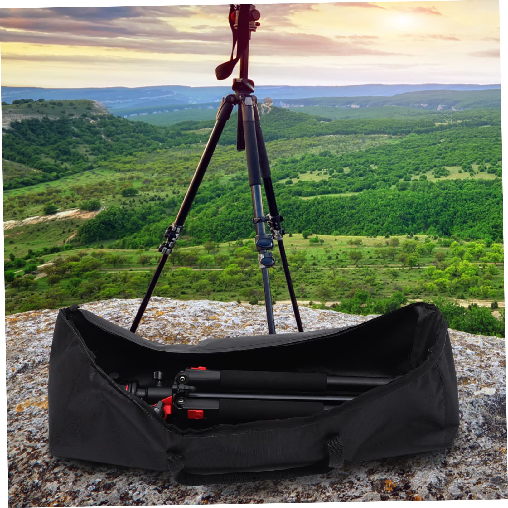 Borsa Portatreppiede Fotografica Singolo Strato Oxford Nera Doppia Zip