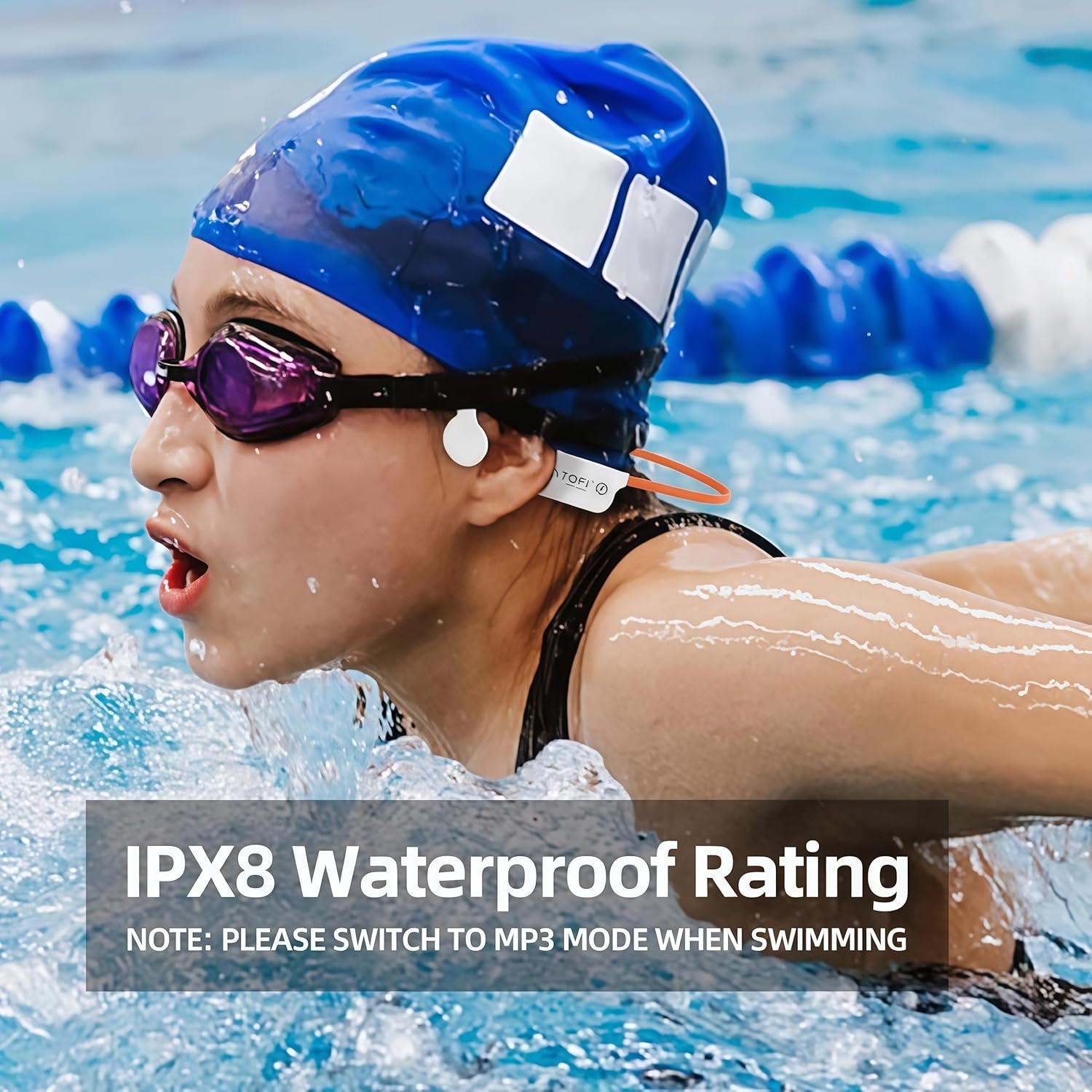 Waterproof Bone Conduction Bluetooth Push - to - Talk Receiver Headset, Supports Real-time Coach Communication, IPX8 Waterproof, 100-meter Reception Range