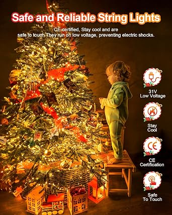 Cluster Christmas Lights Outdoor, 15m 500LEDs Xmas Tree Fairy Lights Waterproof, Timer & Memory, 8 Modes Dimmable Plug in Fairy for Decor Outside Tree Wedding Patry Warm White [Energy Class E]