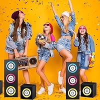 Vista 4 de 6Pcs 80s 90s Party Boxes Large Music Hip Hop Party Decorations Boxes Large Paper Boombox Boom Box Decorations for Retro 1980s 1990s Theme Birthday