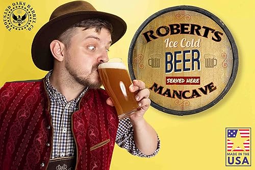 Vista 267 de THOUSAND OAKS BARREL CO. Personaliza el letrero de un cuarto de barril con cócteles de gato negro, barril de vino hecho de madera de roble de alta