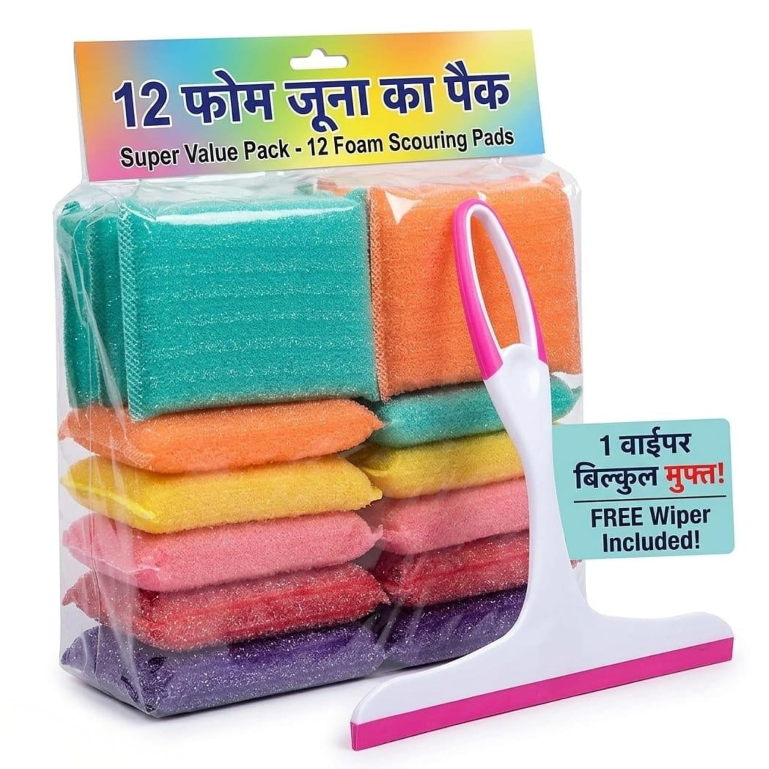 Multipurpose Foam Cleaning Sponges with Free Hand Wiper for Kitchen Use – Durable Scrub Pads for Dishes, Pots, Pans, Sink, Countertops & Complete Household Cleaning (Pack of 12)-image-15