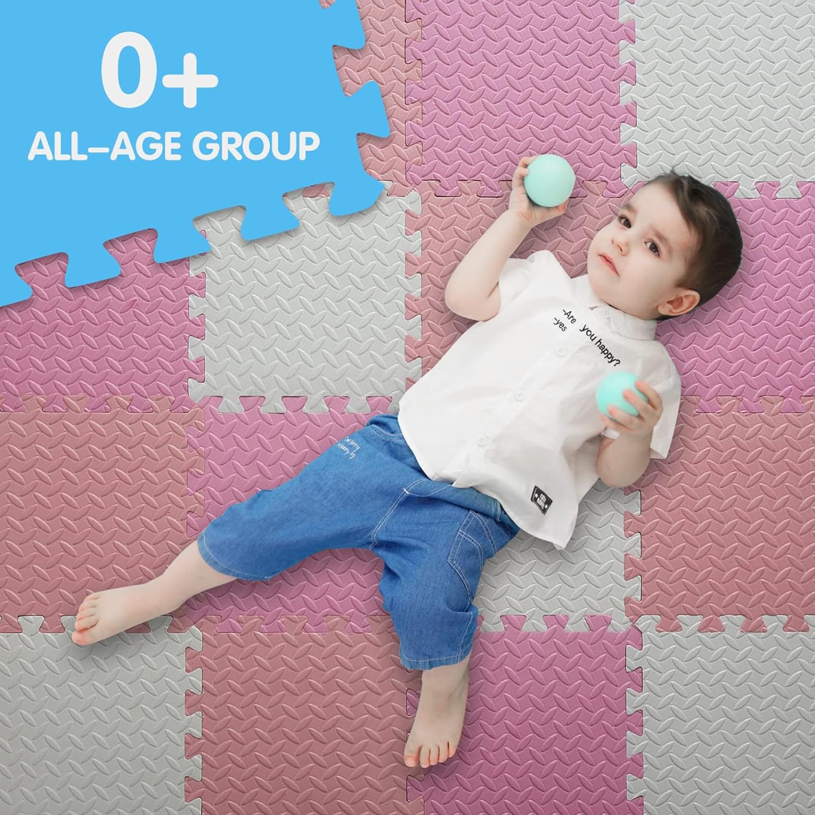Puzzlematte Baby 18pcs, 30x30cm, Dick: 1,2cm, Fläche: 1,6m², bpa frei | Spielmatte Baby Puzzlematte, Puzzlematte Kinder, wasserdicht, rutschfest, ungiftig, unendlich erweitern, leicht zu reinigen