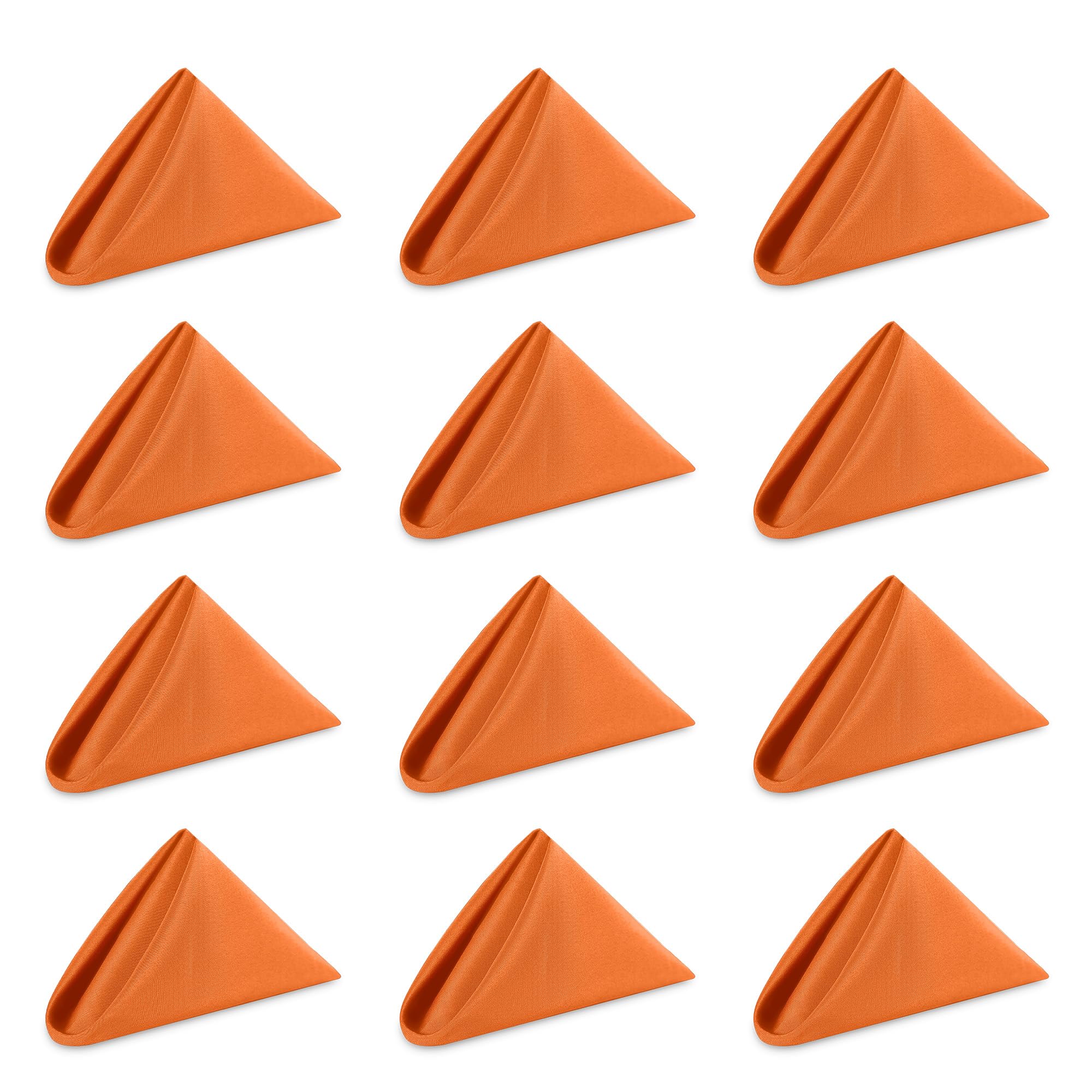 WedDecor Reusable 50cm x 50cm Fabric Orange Dinner Napkins – Polyester Table Napkins with Hemmed Edges, Easy-Care, Washable for Weddings, Banquets, Parties & Home Use, 100pcs — image 1