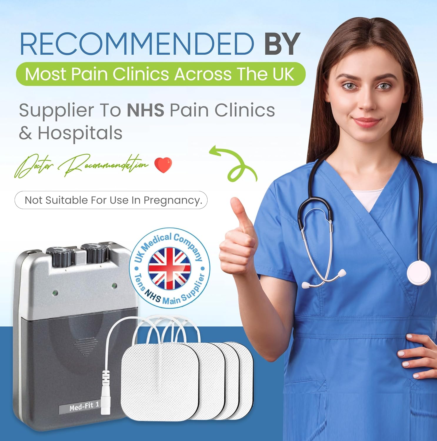 Healthcare professional recommending the TENS machine