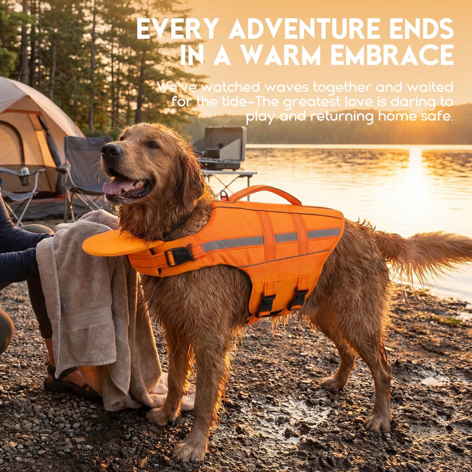 ASENKU Hundeschwimmweste Größe S für kleine Hunde mit Abnehmbarer Nackenstütze, Rettungsgriff, D-Ring und Reflektorstreifen, Schwimmweste für Hund sicheres Baden und Wassersport 5 kg-10 kg Hunde