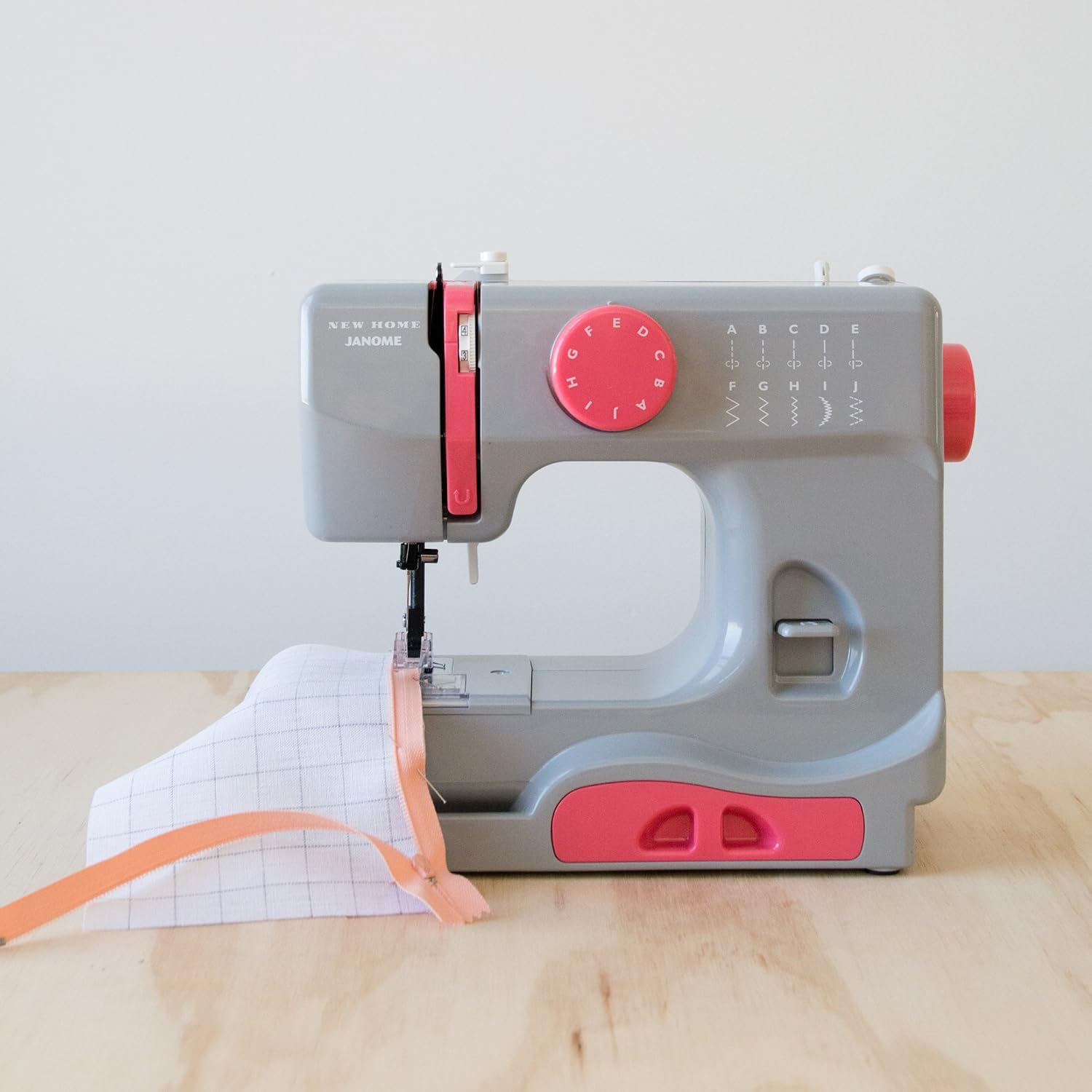 Janome Graceful Gray Basic, Easy-to-Use, 10-Stitch Portable, Compact Sewing Machine with Free Arm only 5 pounds