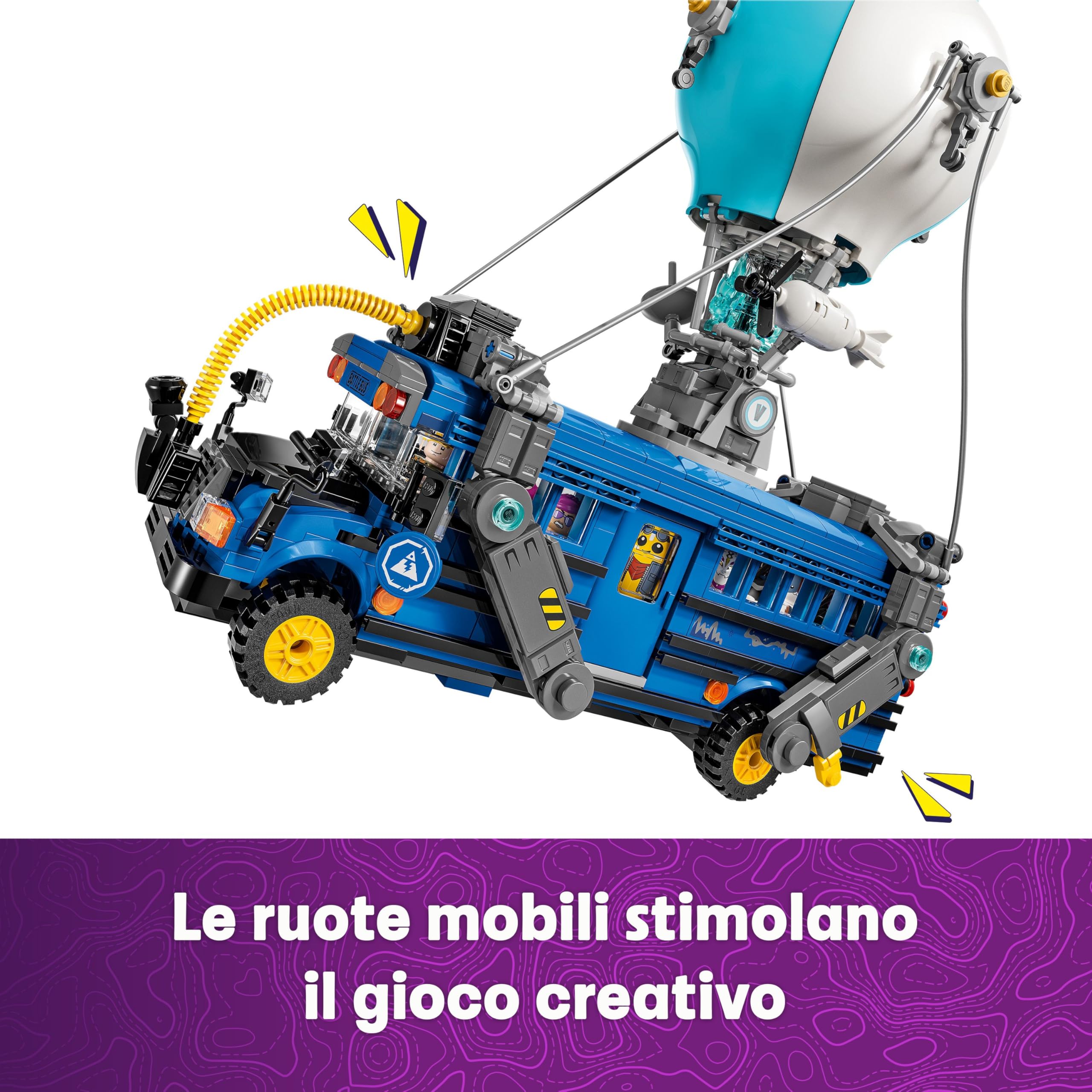 LEGO Fortnite Bus della Battaglia Giocattolo - Veicolo da Gioco e da Esposizione dal Videogioco con 9 Minifigure e Accessori - Regalo per Gamer, Bambini, Bambine e Fan Adolescenti da 10 Anni - 77073