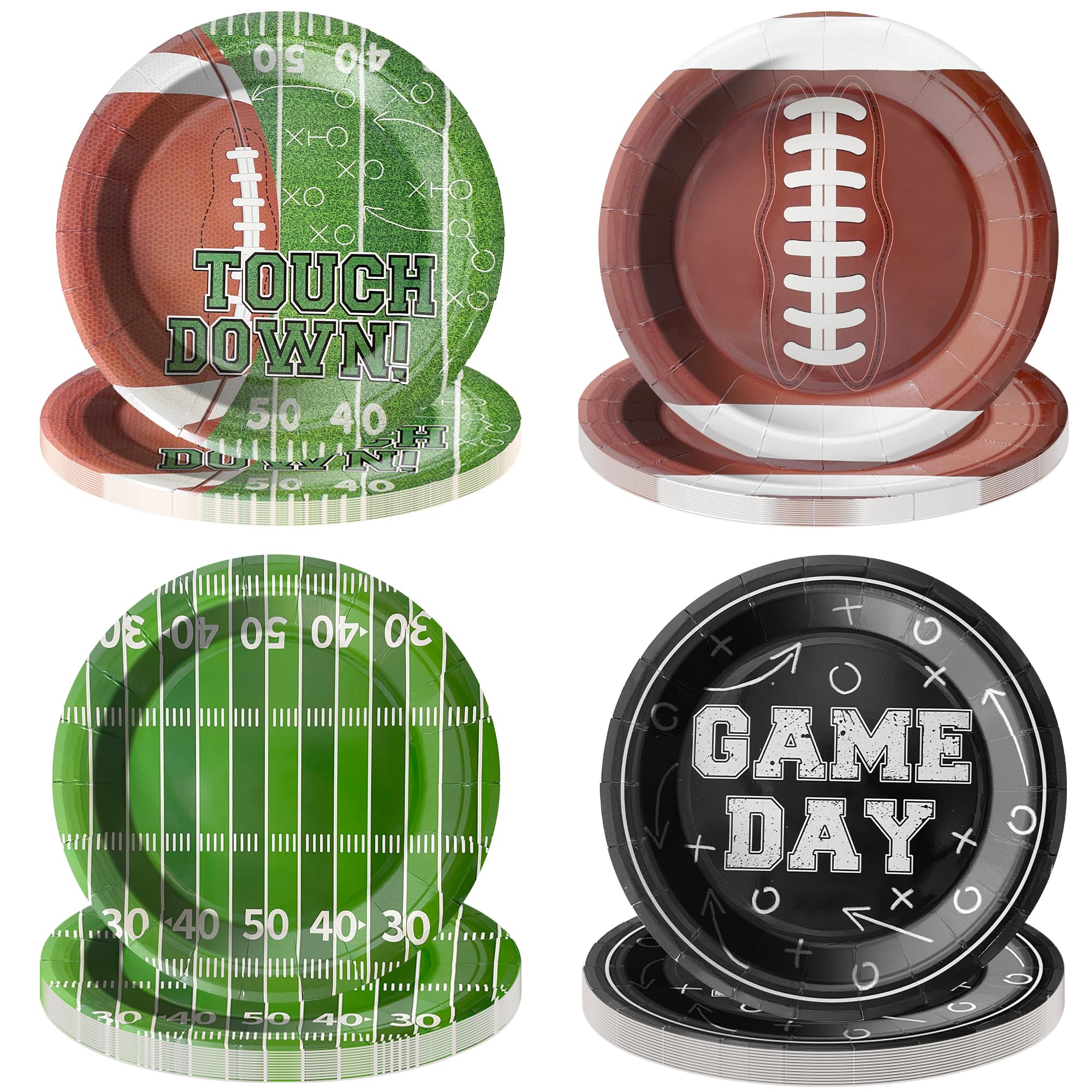 ITTEBISS 48PCS Football Birthday Party Decorations, 7" Football Party Plates Disposable Paper Plates Football Party Supplies Tableware Set