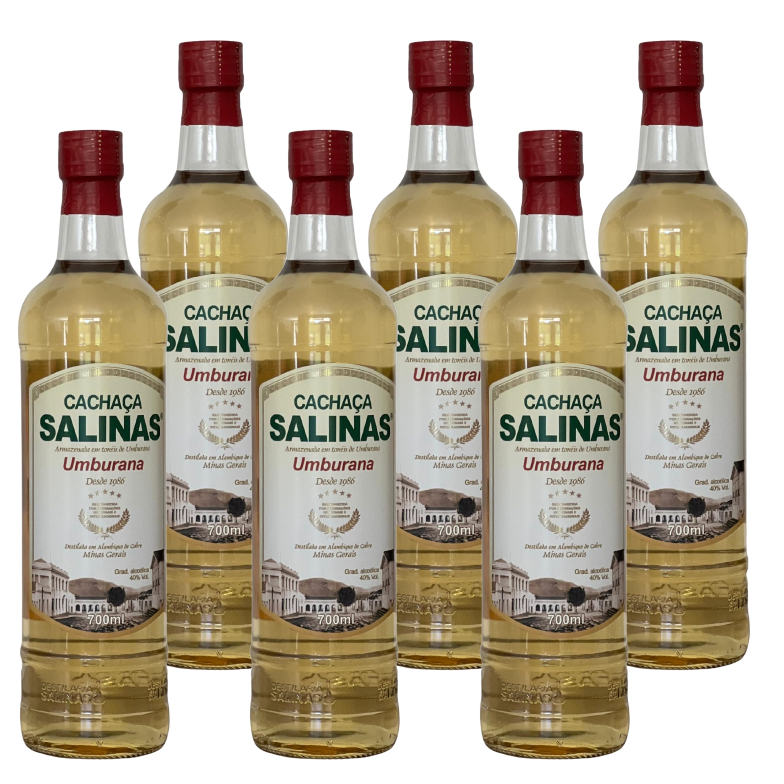 Cachaça Salinas Premium 700 ml Umbuarana – Destilado Artesanal de Brasil, ideal para Caipirinha, Cócteles y Mixología, envejecida (6 Botellas)