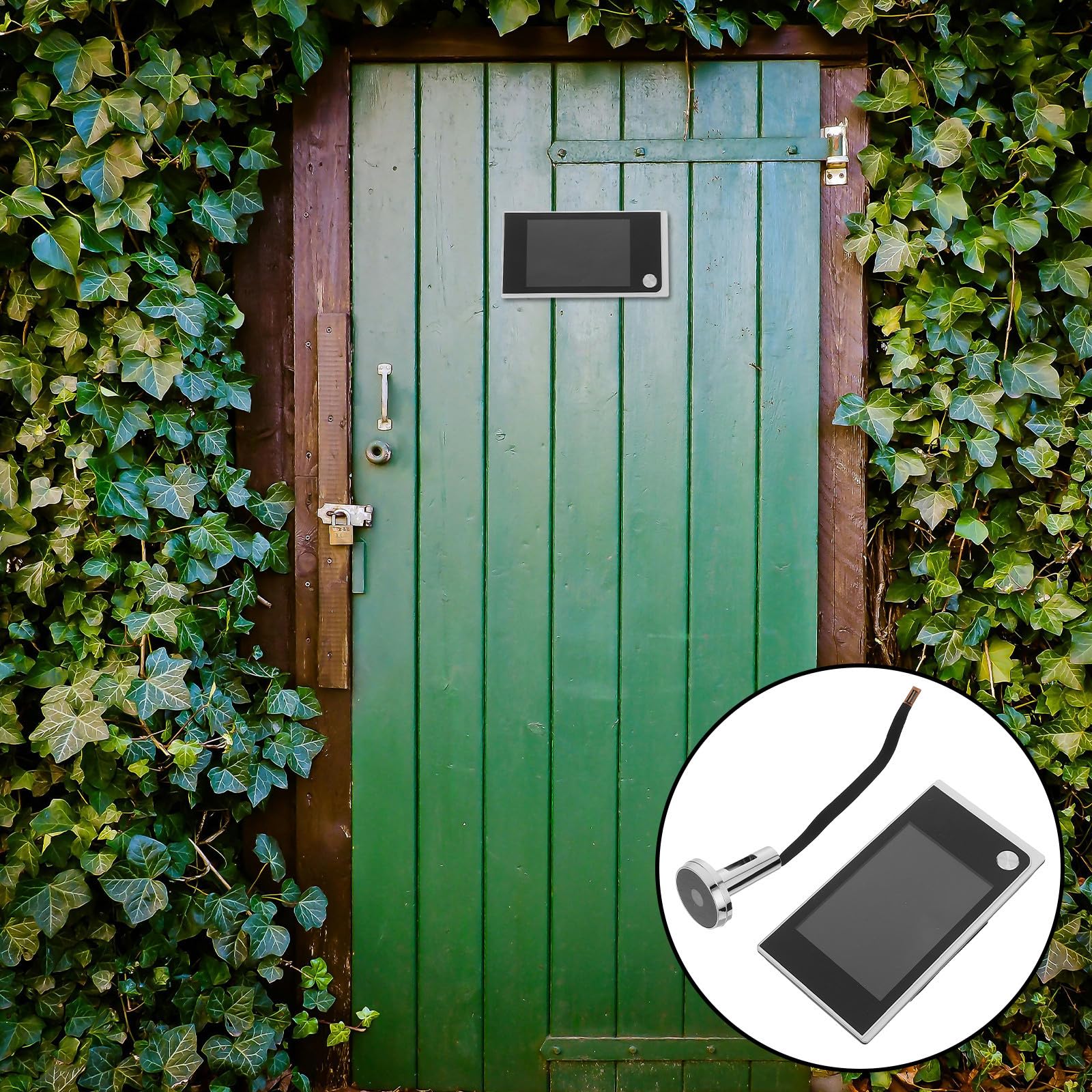 SHINEOFI Mirilla Electrónica para Puerta con Visión de 120 Grados, Lente Gran Angular y Alta Definición, Material Plástico y Metal, Adecuado para Hogares y Hoteles