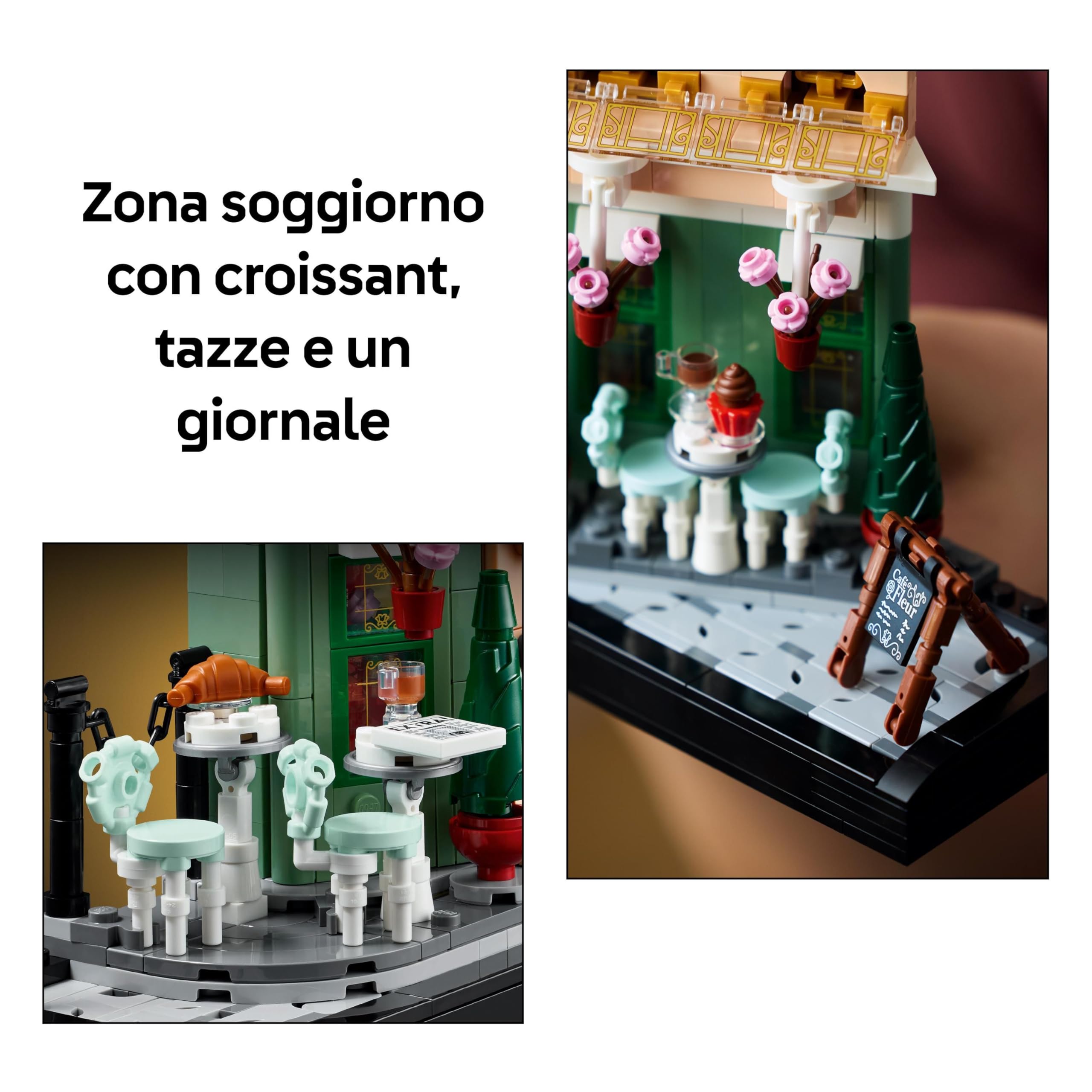LEGO Icons Café Francese - Kit Modellismo Fai da Te per Adulti da Collezione - Casa in Miniatura Progettata come Decorazione per Salotto, Casa o Ufficio - Idea Regalo Creativa per Donna o Uomo - 10362