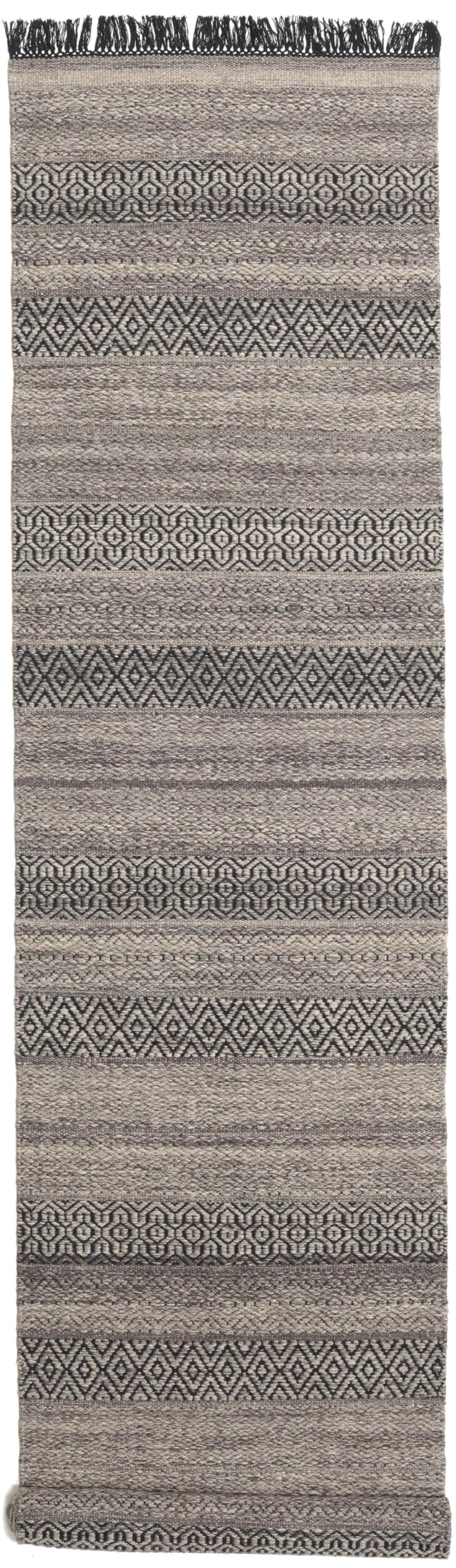 RugVista Tappeto Kilim Moderno Runner 80x350 Cm – Nero/Bianco – Pelo Corto In Cotone – Per Corridoio E Cucina - 5