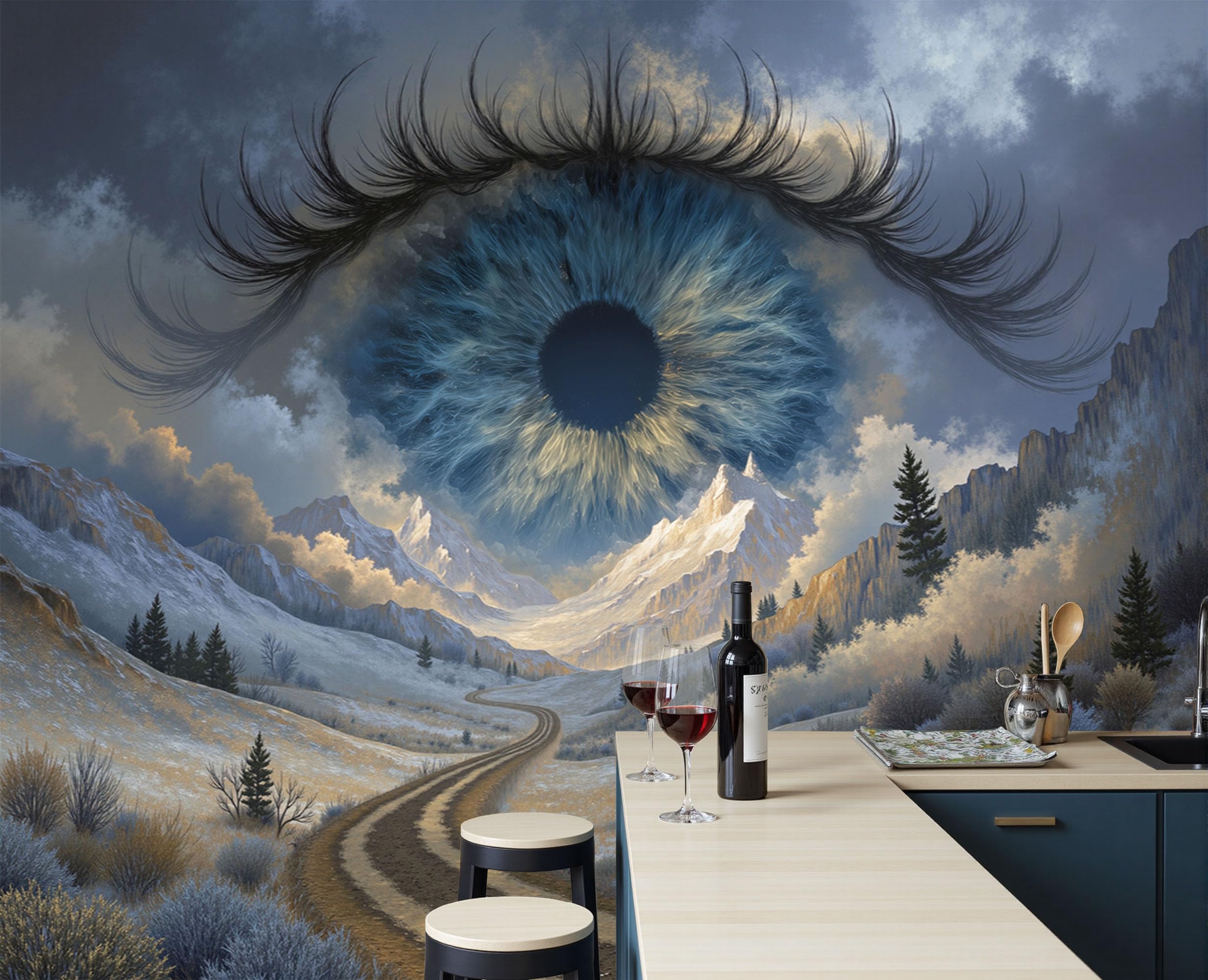 Tapisserie Poster Geant Mural Paysage De Montagne Décoration Murale Haute Qualité