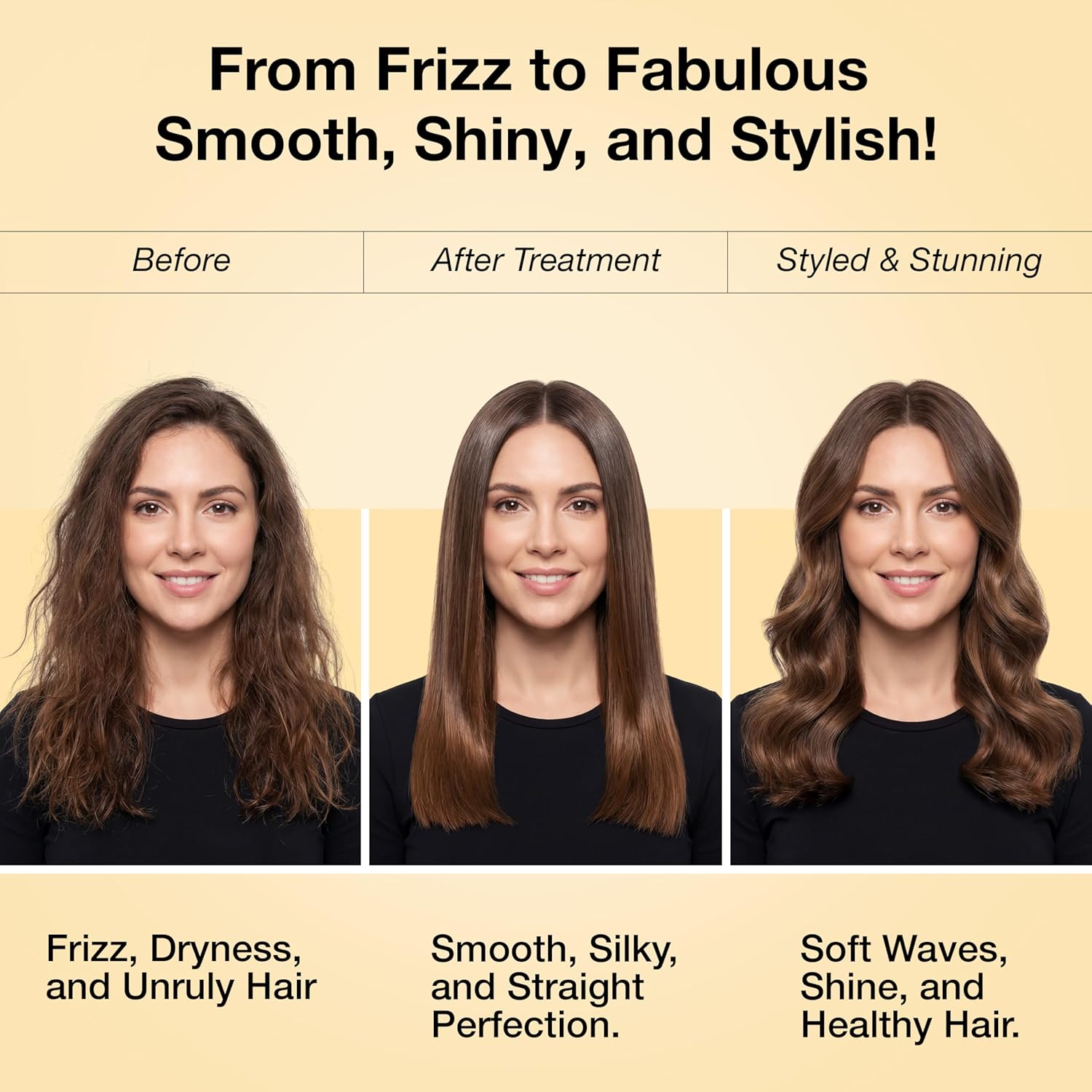 Keratin Hair Treatment Frizz Control Salon Smoothing Long Lasting Cream for All Frizzy Free Curly Dry Damaged - Professional Brazilian Complex Blowout Straightening For Silky Smooth - 3.4 Ounce - Image 14