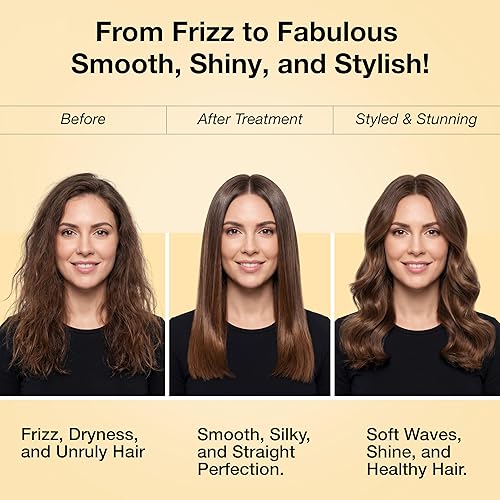 Vista 14 de Tratamiento Capilar de Queratina Control de Frizz Crema Alisadora de Salón de Larga Duración para Todo Cabello Rizado Seco Dañado Sin Frizz