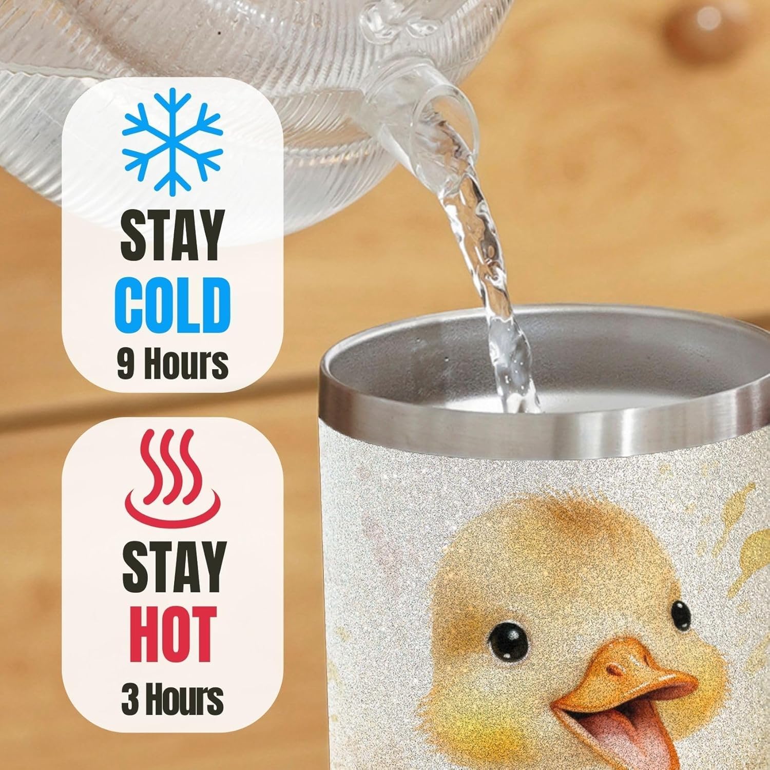 Onebttl Duck Gifts for Women - Duck Themed Coffee Mug Glitter 20oz Coffee Mug Tumbler for Girls & Birthday Occasions - Image 6