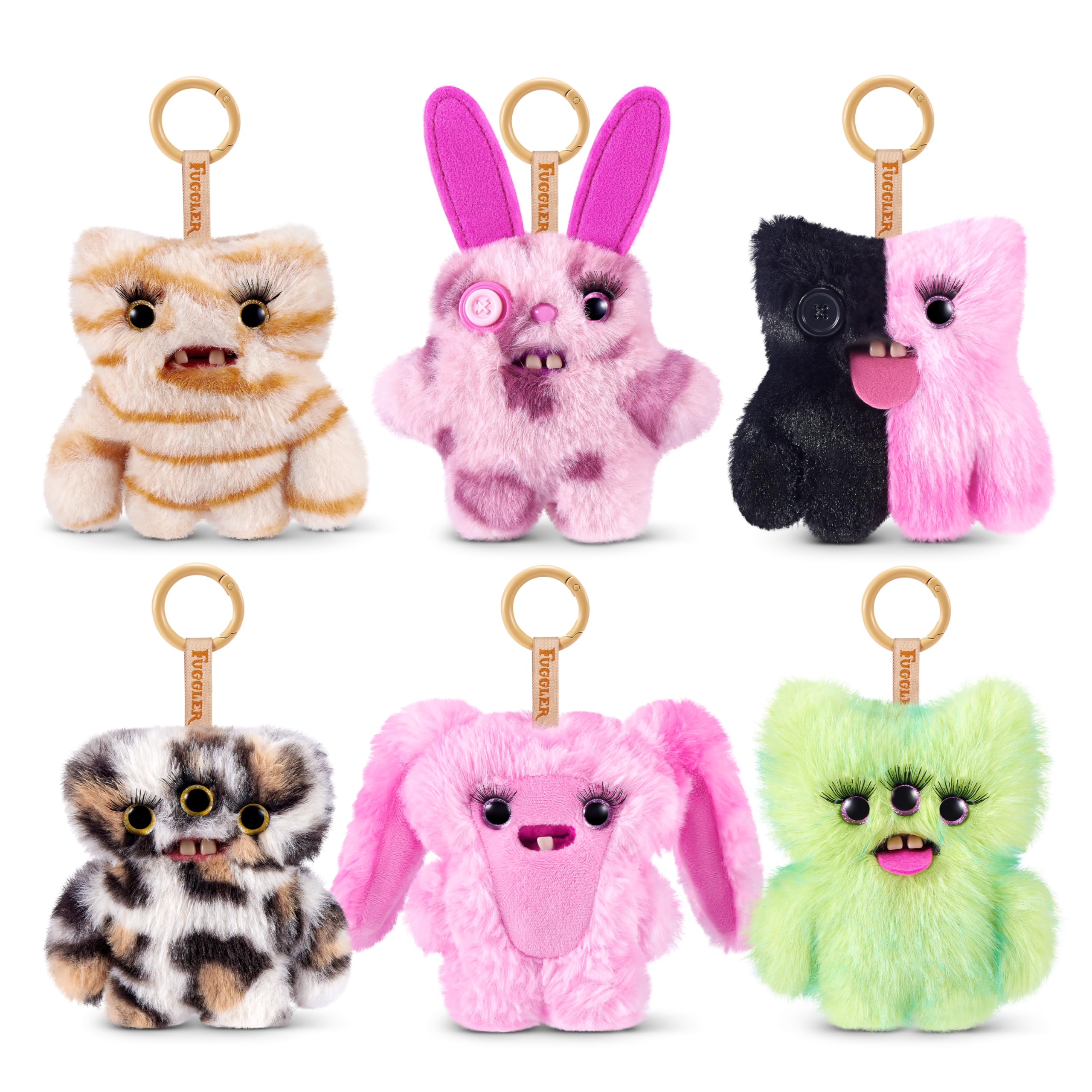 Fuggler Baby Baddies Fugg 5 Inch Plush Collectible Toy (6 PACK) by ZURU Featuring Funny Ugly Monster Design with Fierce Attitude, Bold Details, and Clip-On Size Perfect for Fans and Collectors