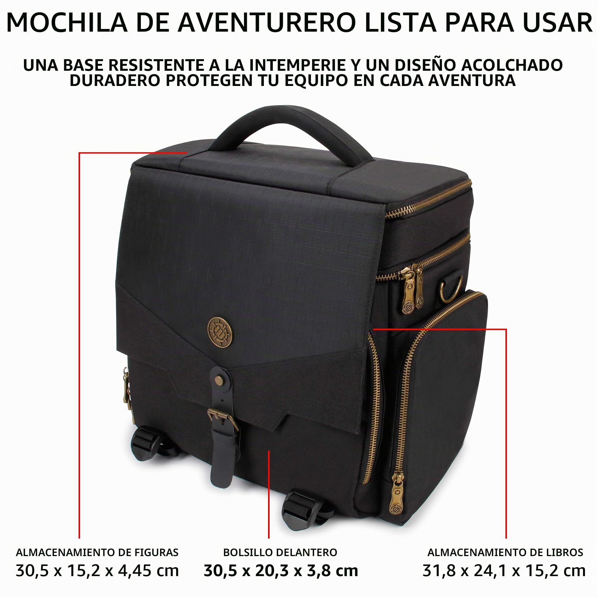 Enhance Bolsa de Viaje para Juegos de Mesa RPG Aventurero – Dungeons and Dragons Bolsa de Viaje para Mazmorras Masters con Almacenamiento Acolchado de Minifiguras, Cubos y Bolsas de fichas, Capacidad