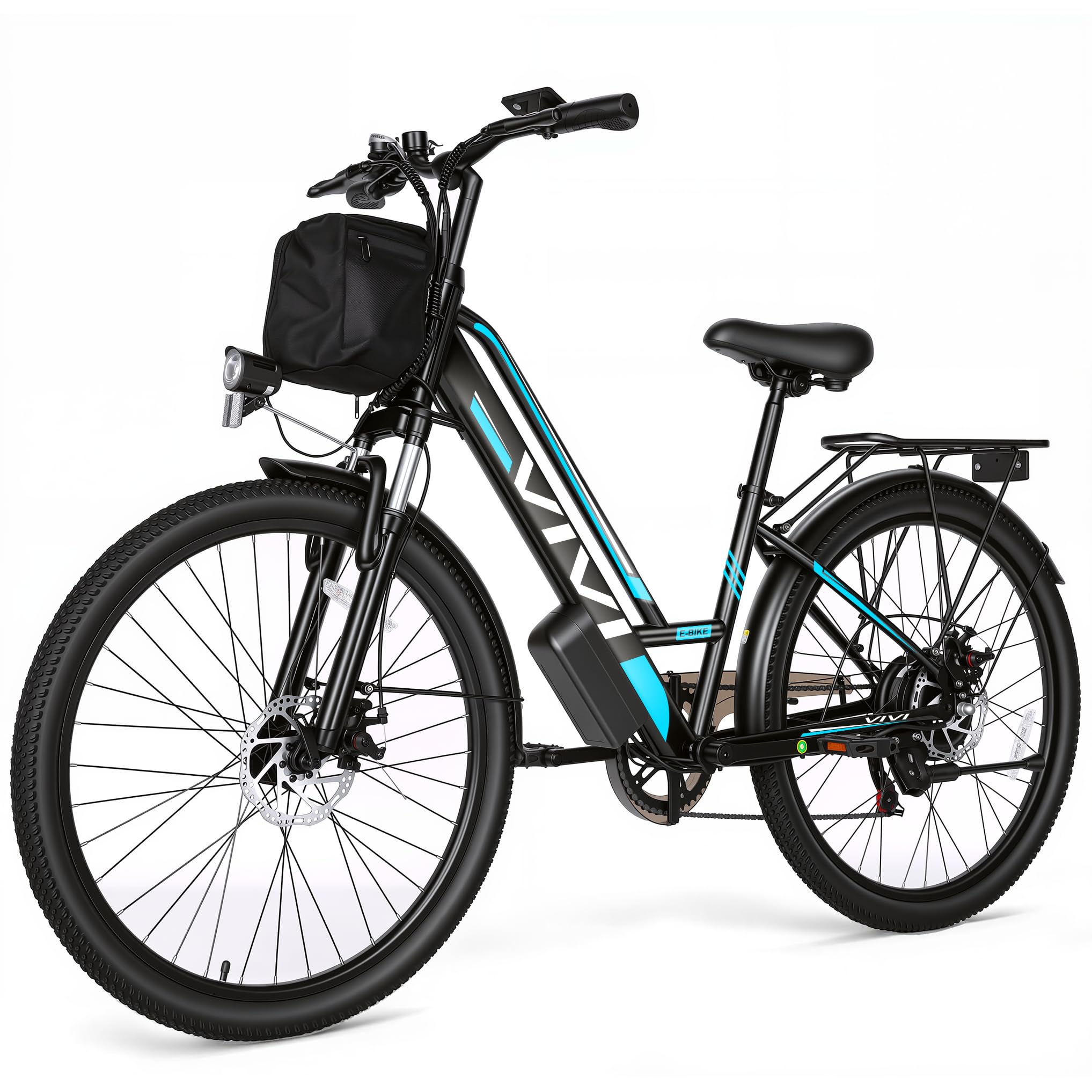 Vivi Electric Bike for Adults with 1000W Peak Motor, 26" Commuter Electric Bike, 22MPH Cruiser Ebikes with 48V Removable Battery, Up to 50 Miles, LCD-Display, 7 Speed, SGS Certified to UL2849