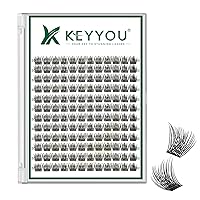 Vista 39 de Kit de racimos de pestañas KEYYOU Natural Wispy Kit de extensión de pestañas DIY 144 piezas Extensiones de pestañas en racimo con cepillo de rímel