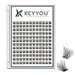 Lash Clusters 144pcs Individual Lashes D Curl 10mm Eyelash Clusters KEYYOU Air Touch Cluster Lashes Super Lightweight Soft Wispy Comfortable Easy DIY at Home(Air02-D-10mm)
