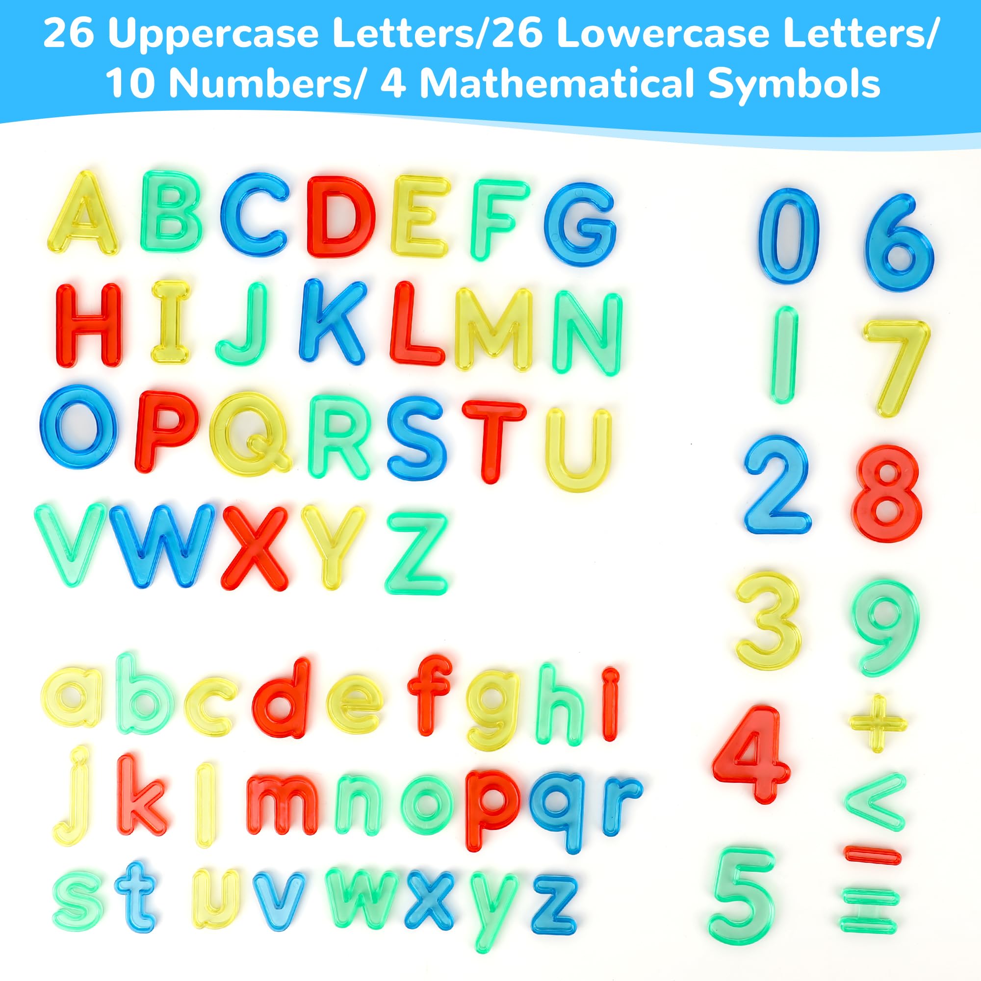 Vatrepeo 66 Pcs Translucent Plastic Letters and Numbers, Light Table Manipulatives Alphabet Letters, Light Table Toys, Light Table Accessories for Enhanced Learning & Fun