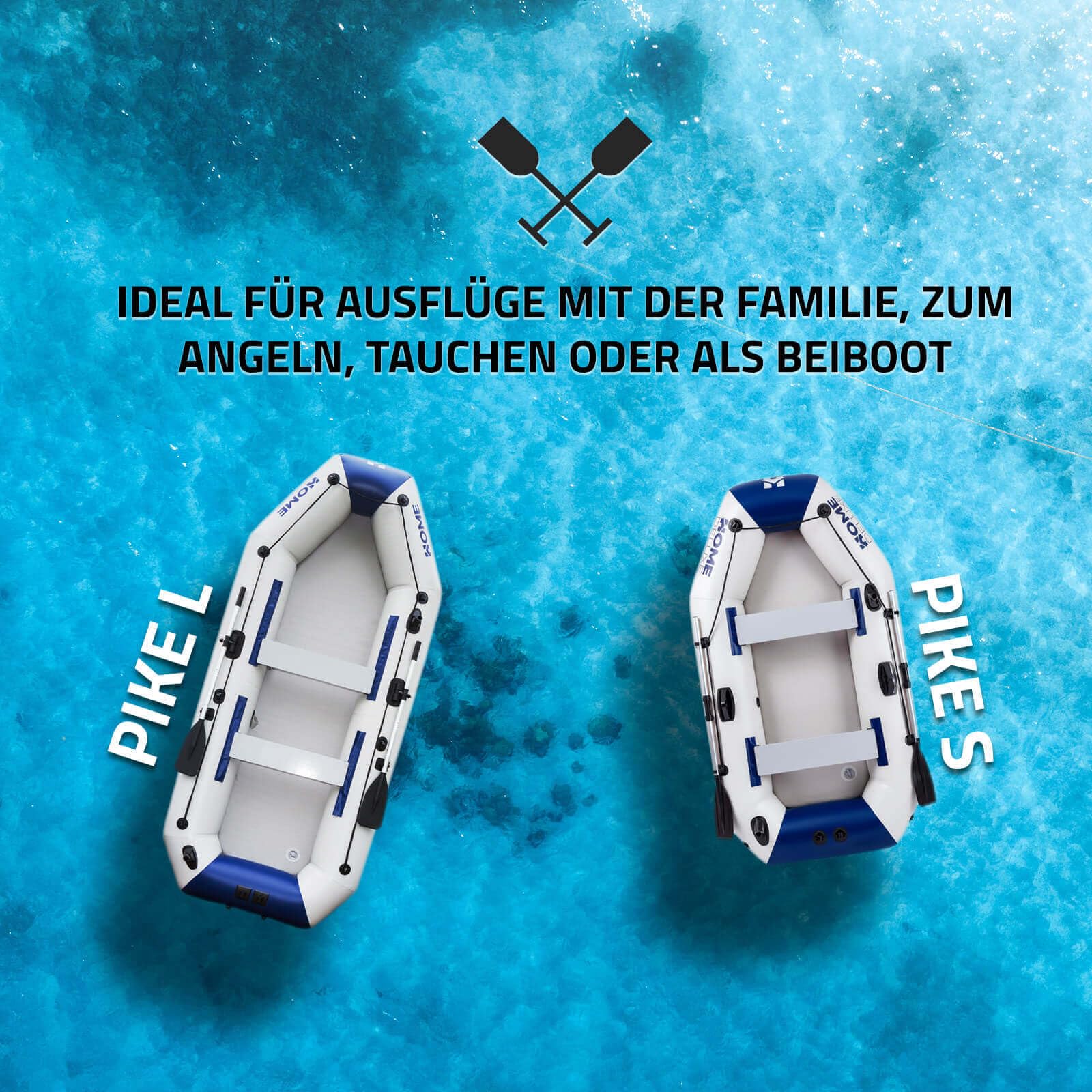 Home Deluxe - Embarcación neumática Pike Material: PVC Resistente I Embarcación Auxiliar, lancha motora, Barca de remos - selección de Variantes