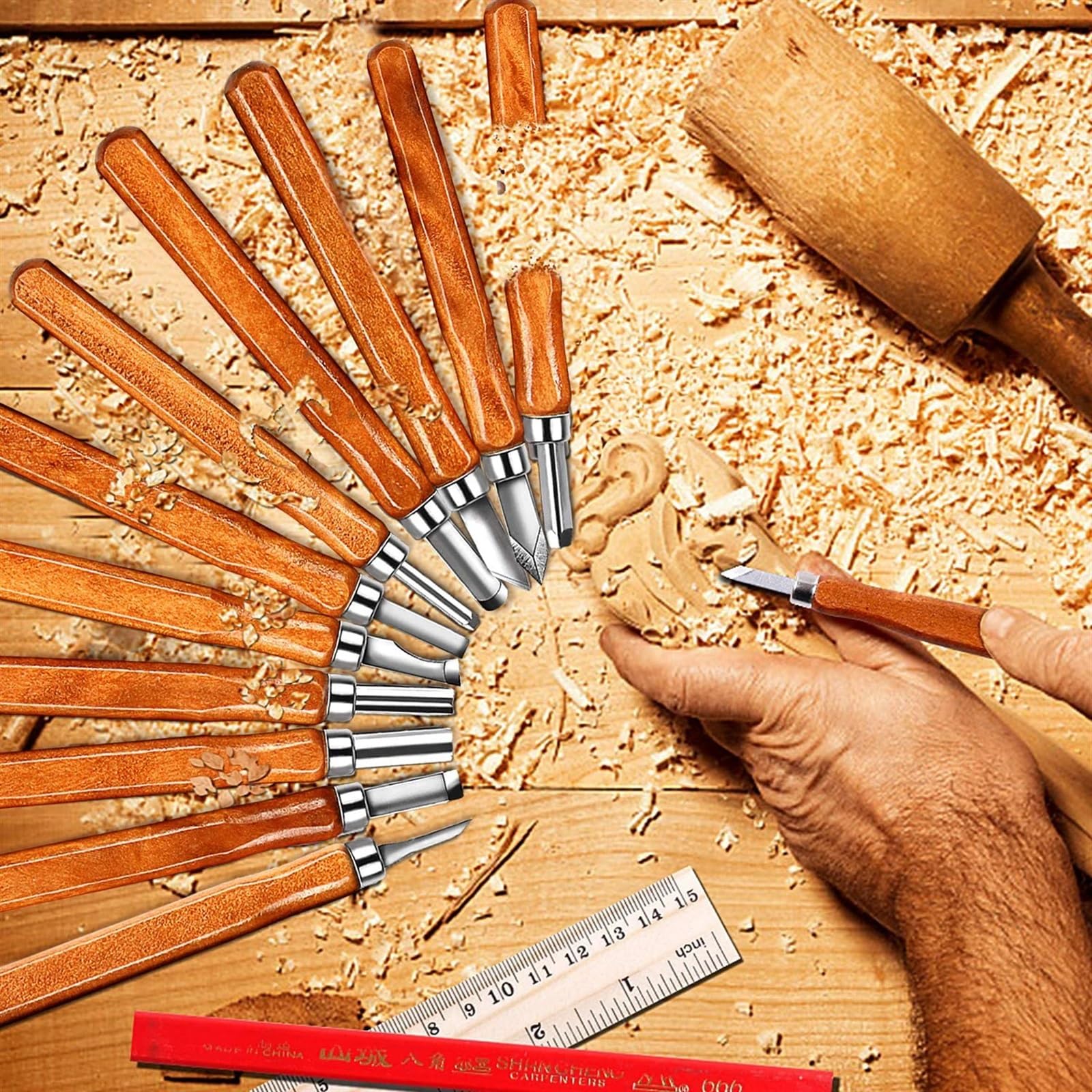 12 Pz/set Manico In Legno Intaglio Del Legno Scalpello Strumenti Bisturi Set Taglierina Set Di Coltelli Da Intaglio Del Legno Kit Di Utensili Manuali