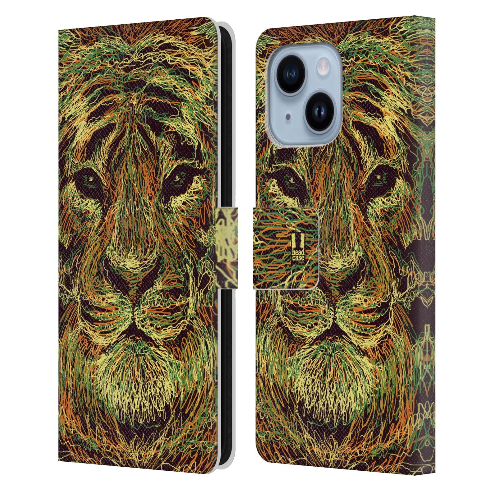 Étui portefeuille iPhone 14 Plus résistant aux rayures Tigre - 7