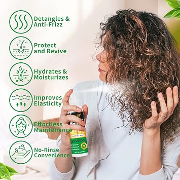 Goiple Wig Milk Spray Wig Spray for Synthetic Hair, Leave-In Conditioner for Hair Wigs, Conditioner & Detangler 2 in 1 Moisturizer, Hydrates & Replenishes Synthetic Wigs Easy Combing (3.4 fl oz)
