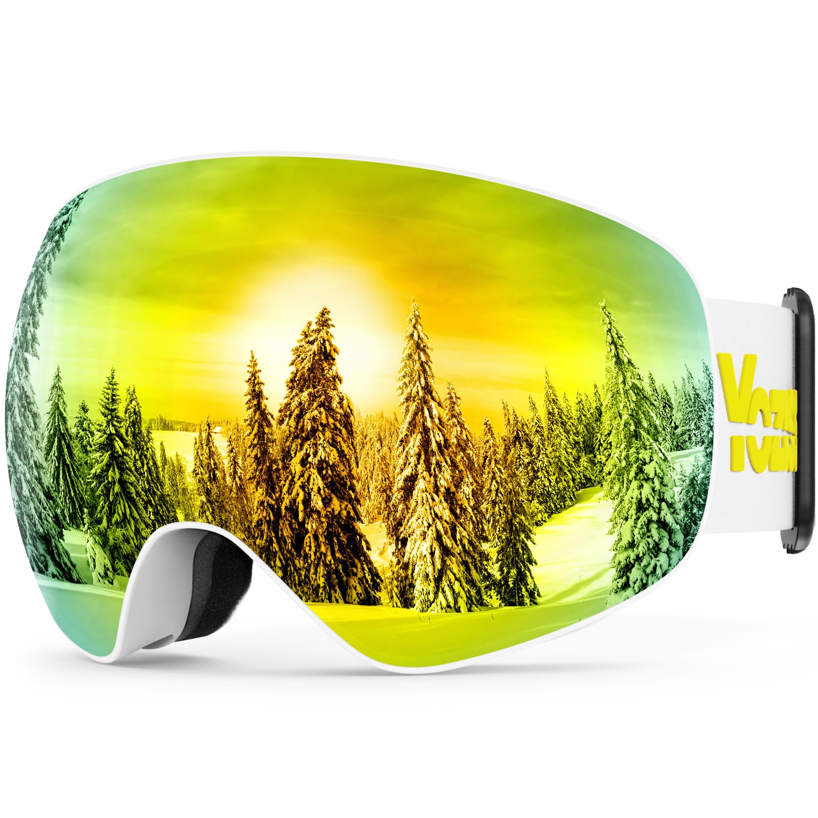 Maschera da Sci per Uomo, Donna, e Giovani, Occhiali da Sci Antiriflesso con Doppia lente per Snowboard, Protezione UV al 100%, Compatibili con Casco OTG, Sci, Pattinaggio, Snowboard, Moto, Ciclismo