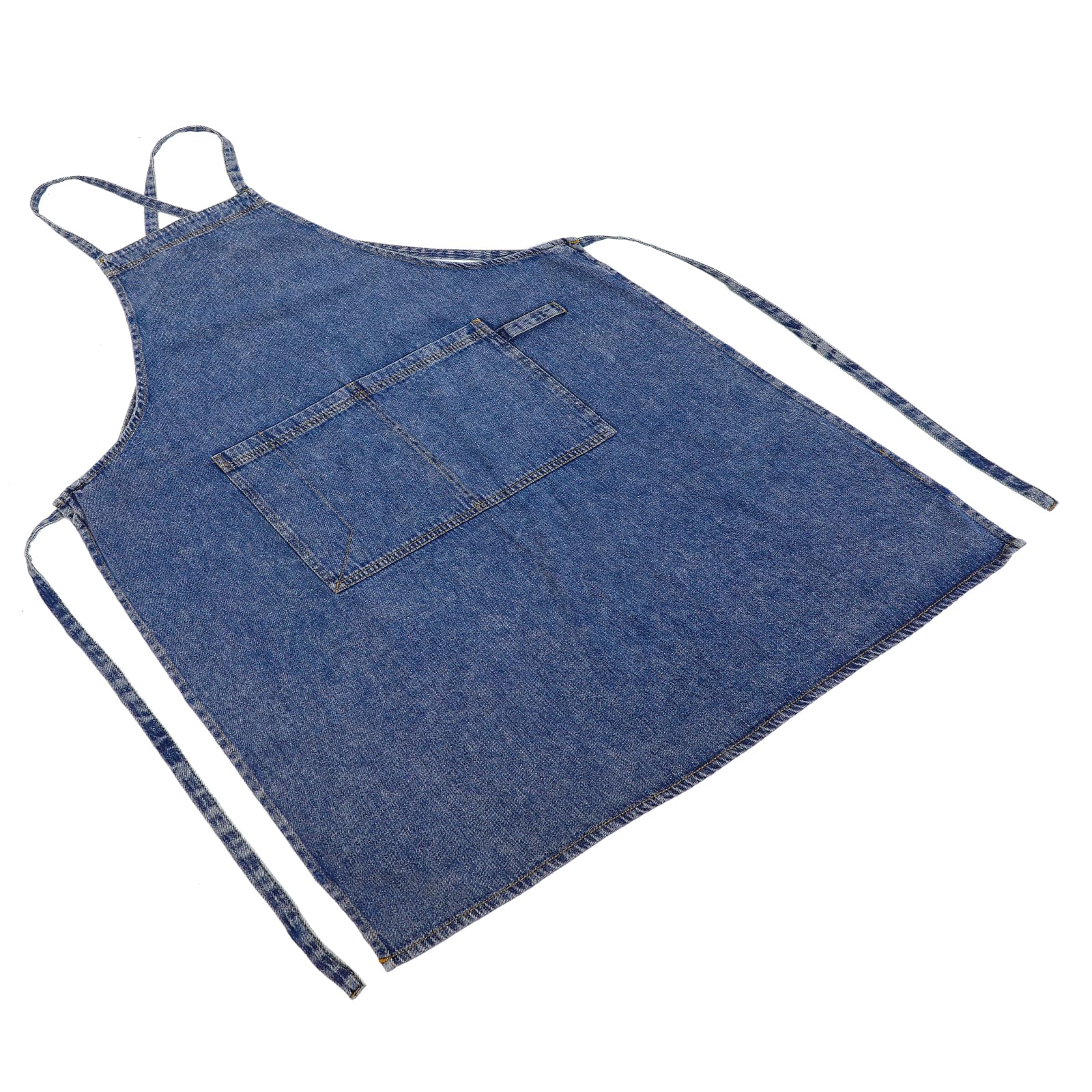 VALICLUD Delantal de Mezclilla Grueso y Correa Ajustable para Cocina y Barbacoa en Azul Bolsillo Conveniente Estilo Sencillo y Moderno
