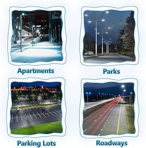 Miniatura 6 de Luz LED de estacionamiento de 100 W con fotocélula y soporte deslizante 14000 lúmenes 5000 K, atenuación de 0-10 V LED para exteriores, iluminación