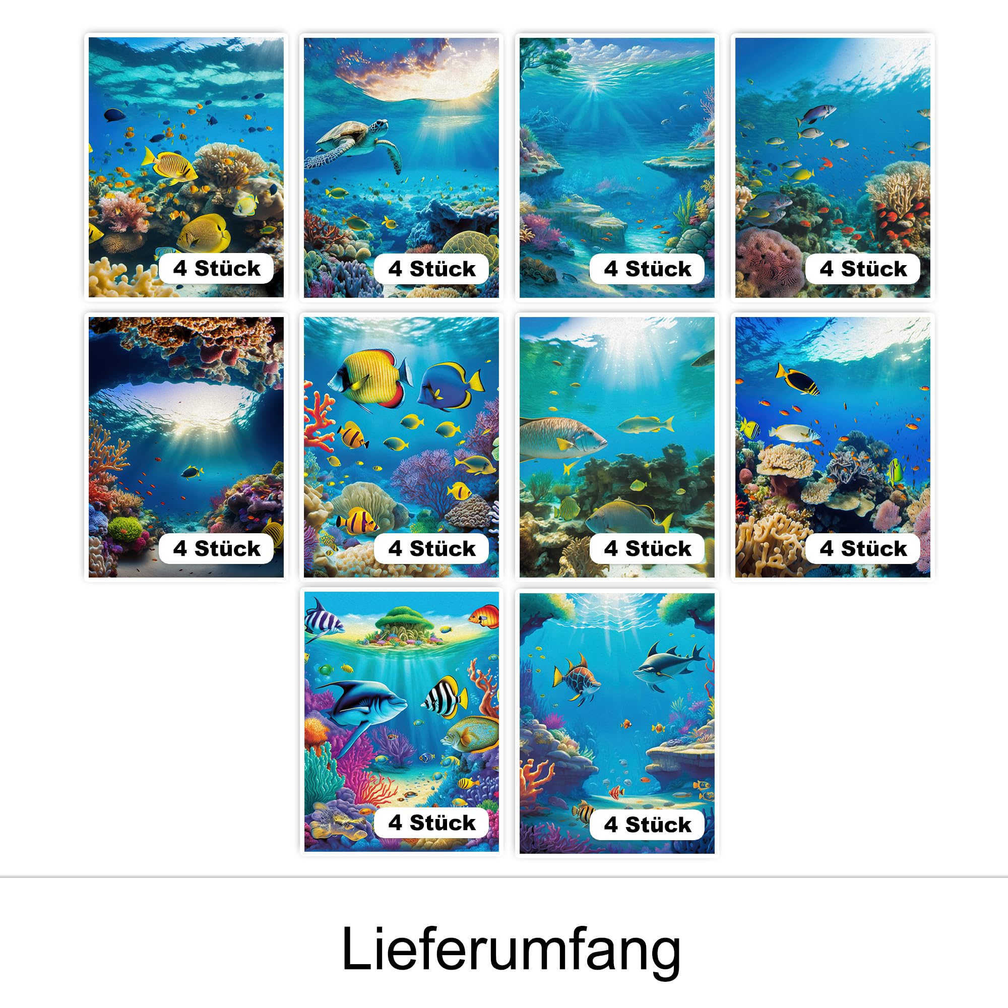 GRAZDesign Fliesenaufkleber Bad Unterwasser Fische, Fliesenbilder selbstklebend - 15x20cm / 40 Stück